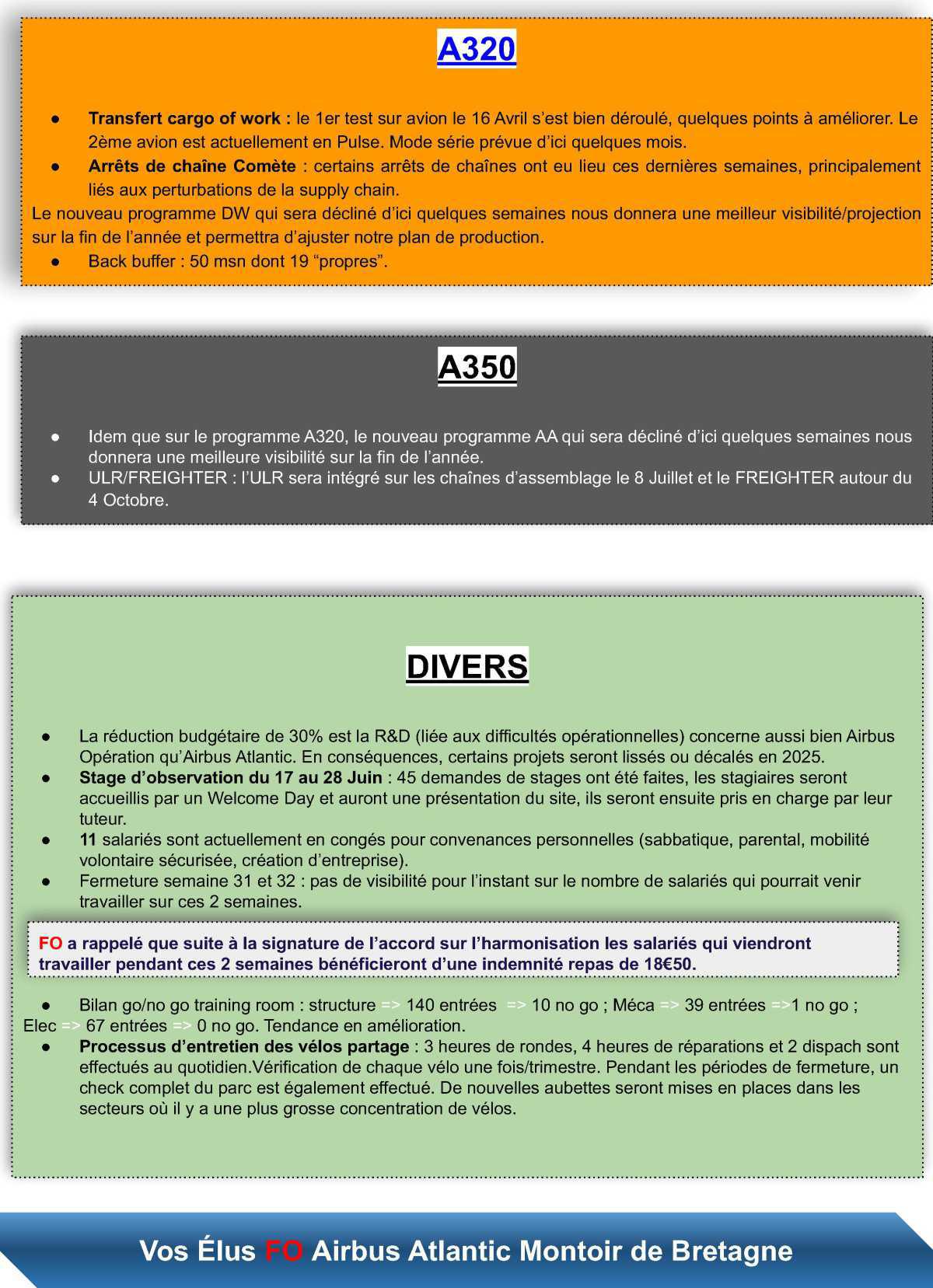 Compte rendu du CSE-E du 25 avril 2024 avec les déclarations associées.