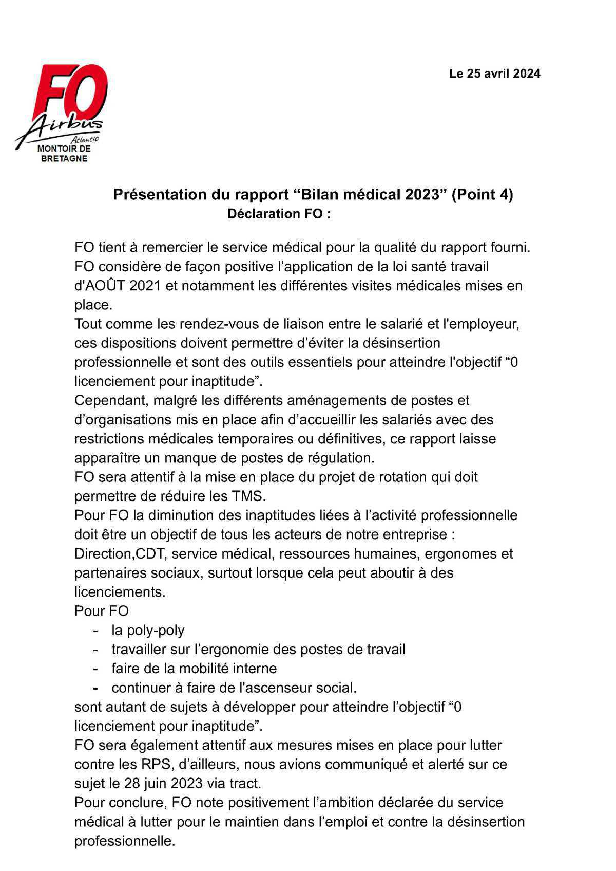 Compte rendu du CSE-E du 25 avril 2024 avec les déclarations associées. Compte rendu du CSE-E du 25 avril 2024 avec les déclarations associées.