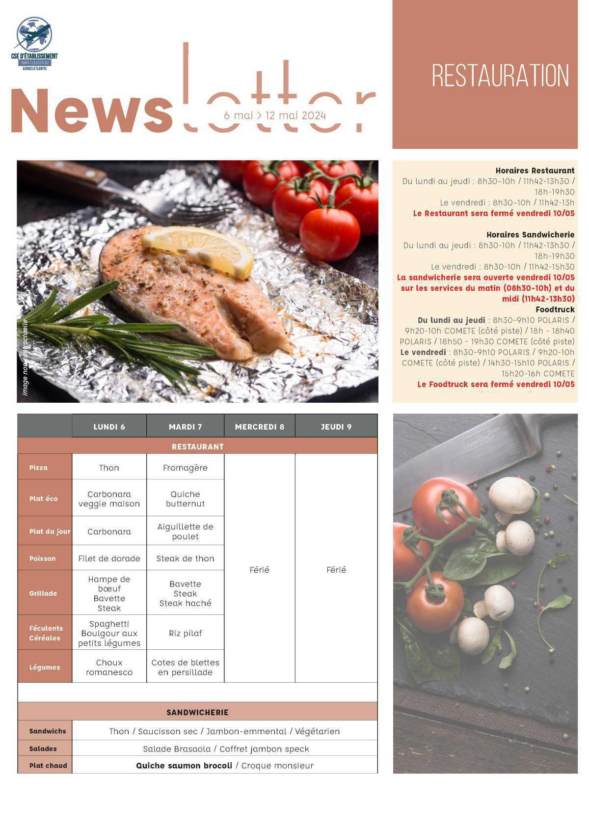 Informations du CSE et de la coopérative semaine 19 et 20 Informations du CSE et de la coopérative semaine 19 et 20