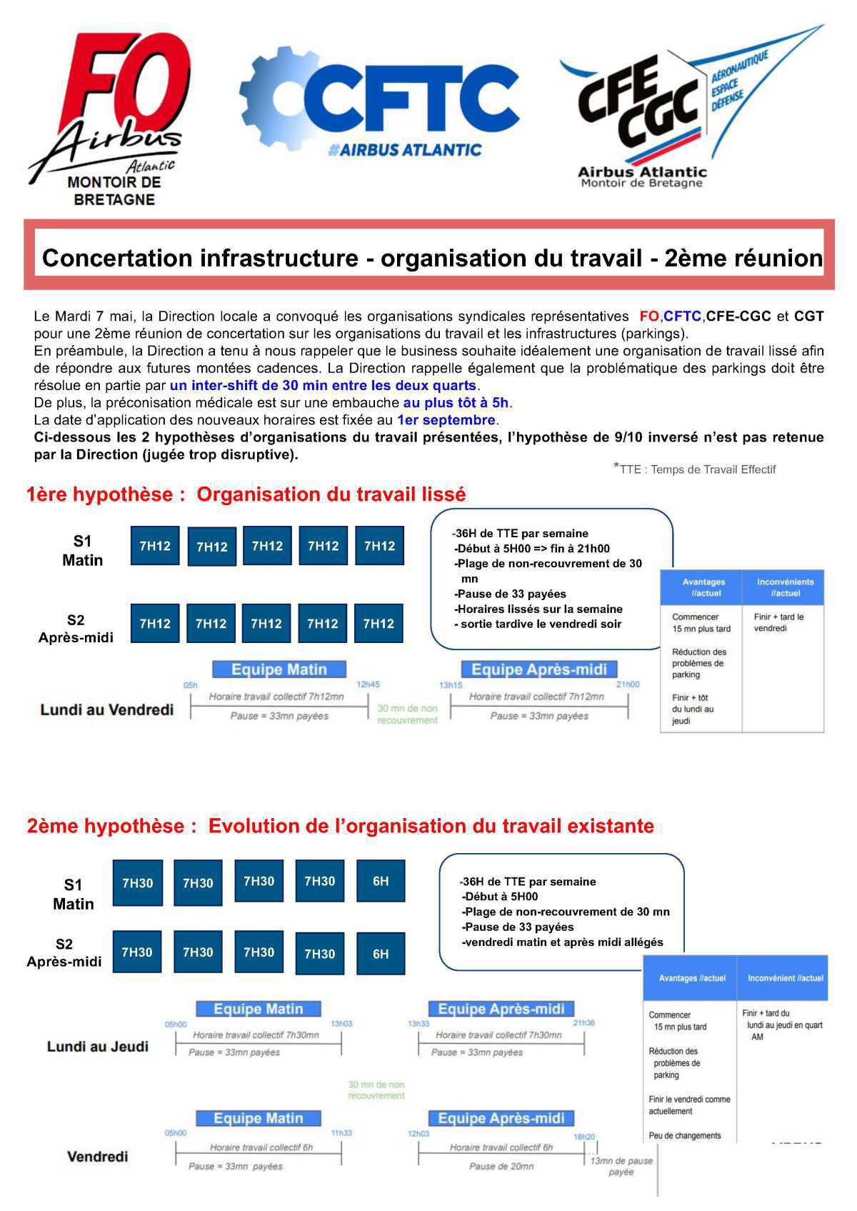Tract en entente : 2ème réunion organisation horaires et infrastructure Tract en entente : 2ème réunion organisation horaires et infrastructure