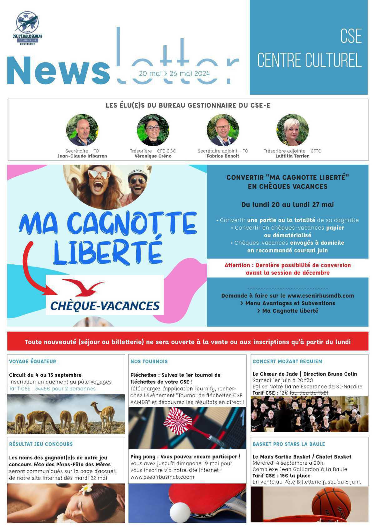 Informations du CSE et de la coopérative semaine 21 Informations du CSE et de la coopérative semaine 21