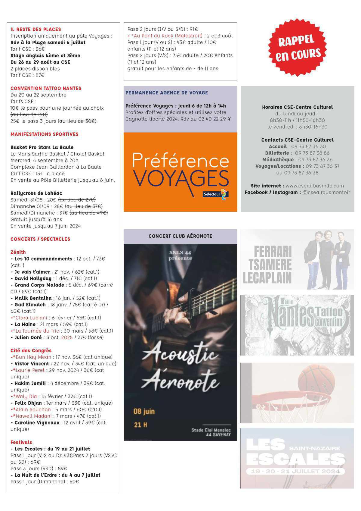 Informations du CSE et de la Coopérative semaine 23 Informations du CSE et de la Coopérative semaine 23