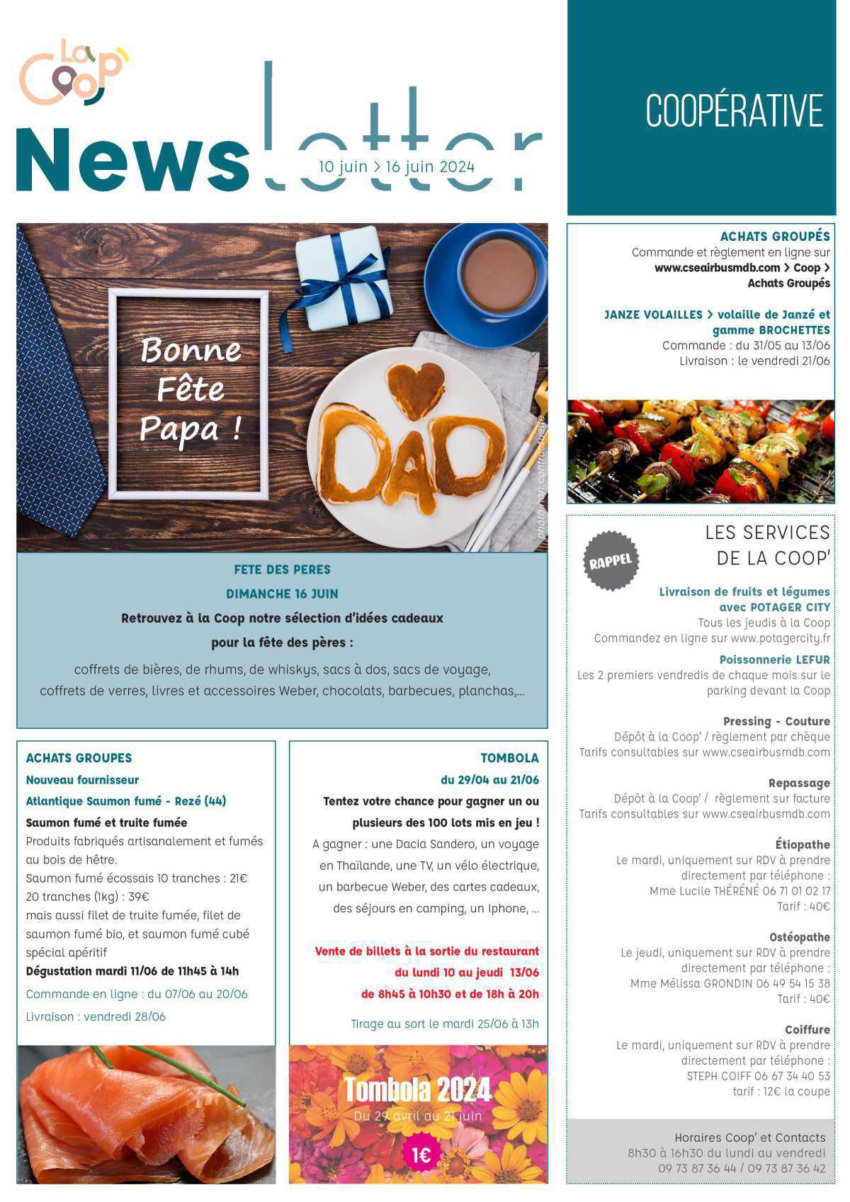 Informations du CSE et de la coopérative semaine 24 Informations du CSE et de la coopérative semaine 24