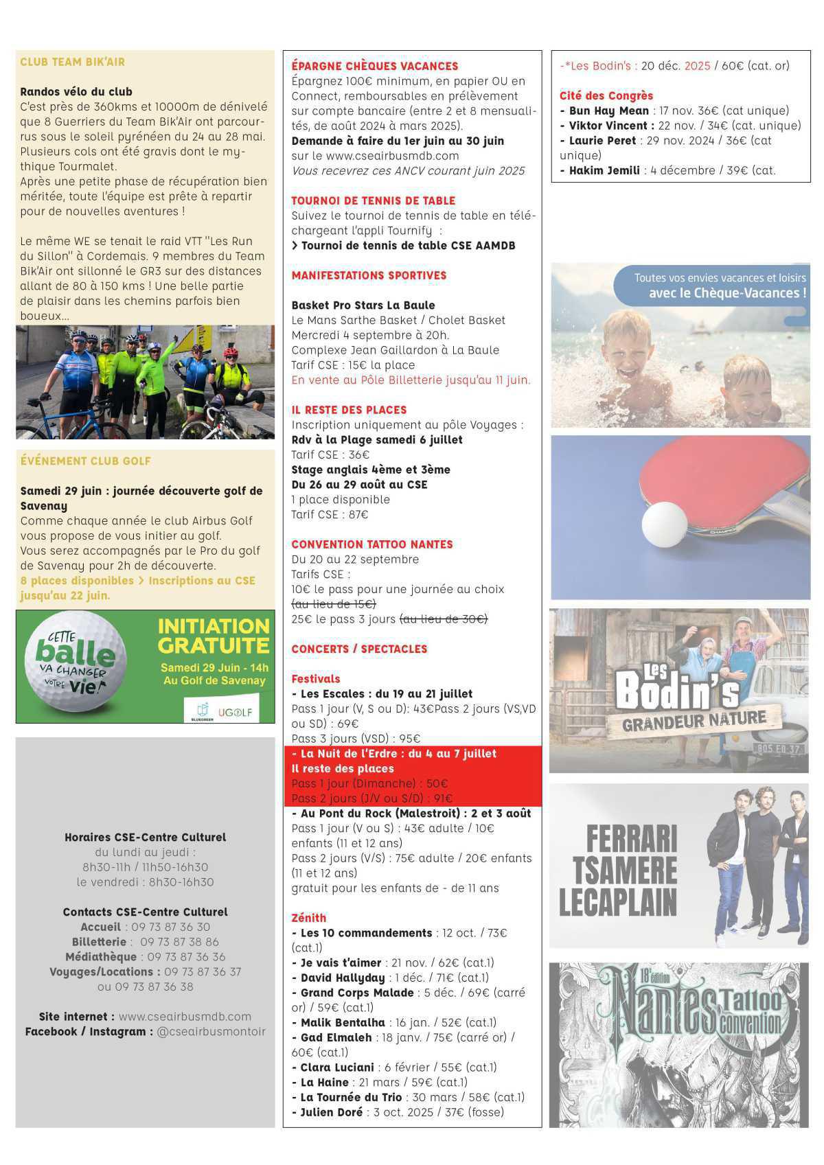 Informations du CSE et de la coopérative semaine 24 Informations du CSE et de la coopérative semaine 24