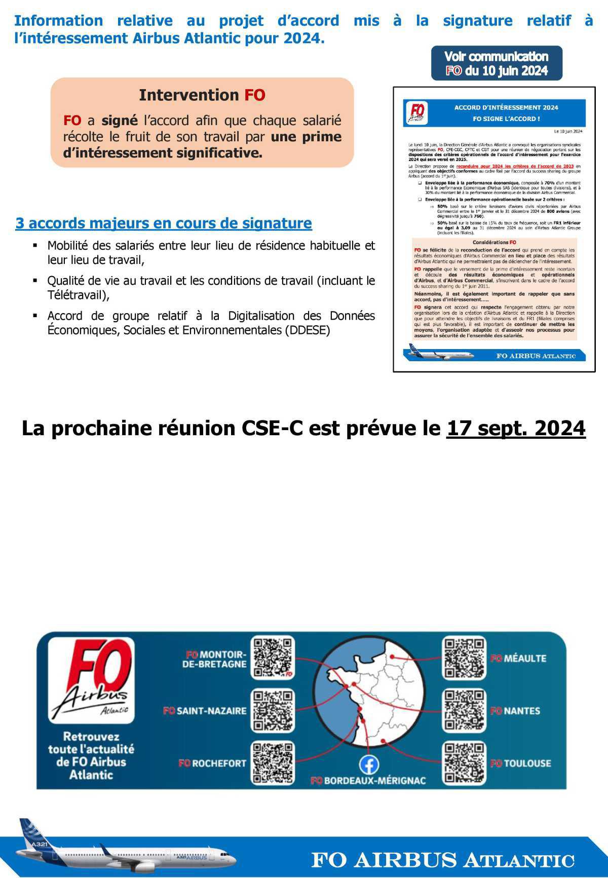 Compte-rendu succinct FO du CSE-C du 14 juin 2024 