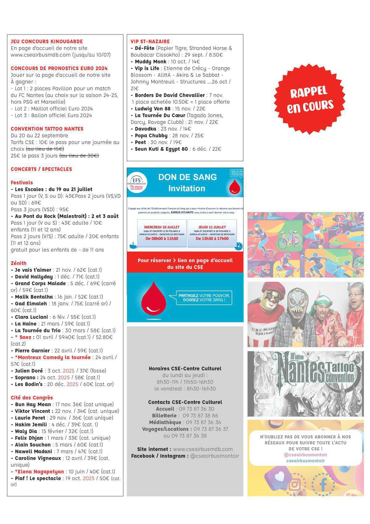 Informations du CSE et de la coopérative semaine 28 Informations du CSE et de la coopérative semaine 28