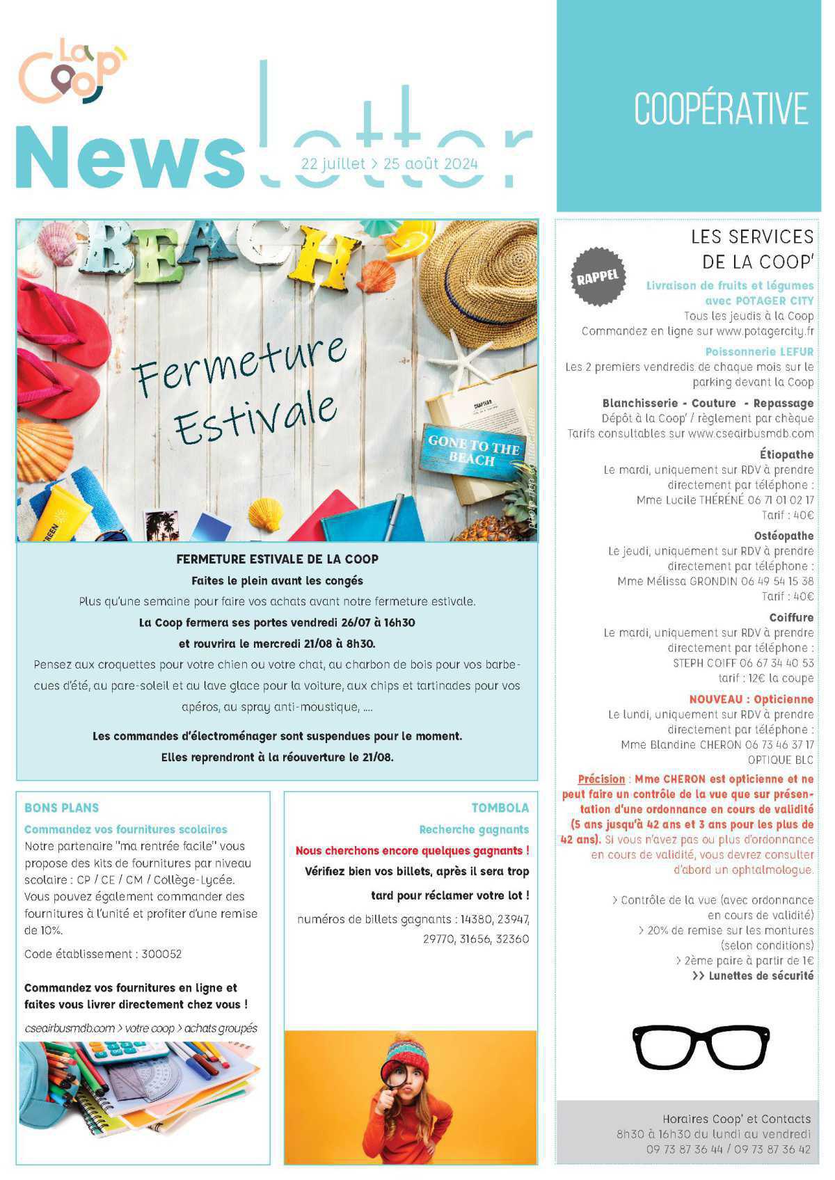 Informations du CSE et de la coopérative semaine 30 Informations du CSE et de la coopérative semaine 30