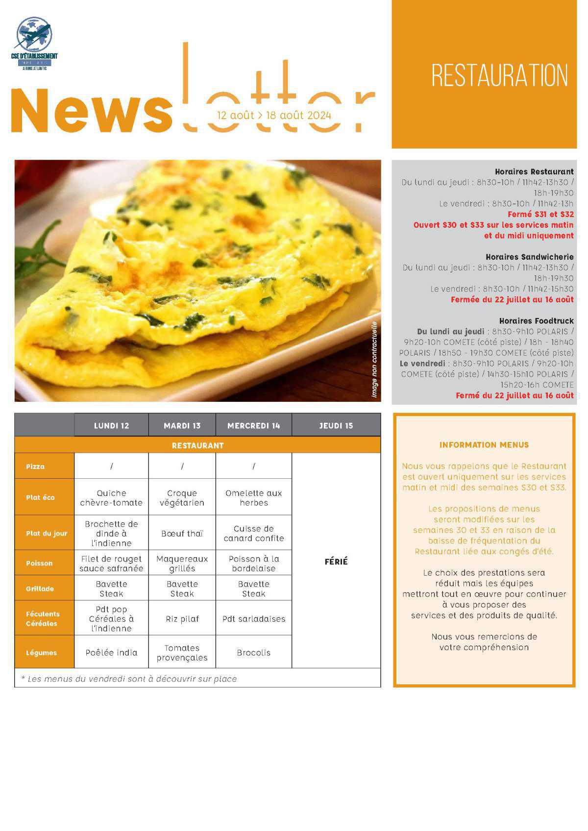 Informations du CSE et de la coopérative semaine 30 Informations du CSE et de la coopérative semaine 30