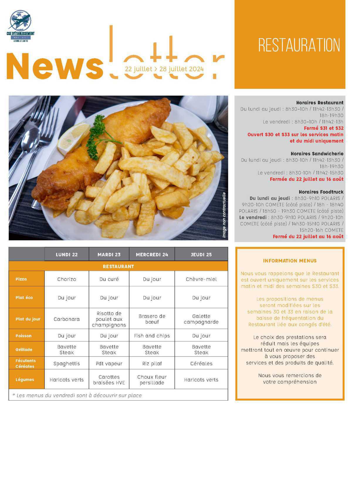 Informations du CSE et de la coopérative semaine 30 Informations du CSE et de la coopérative semaine 30