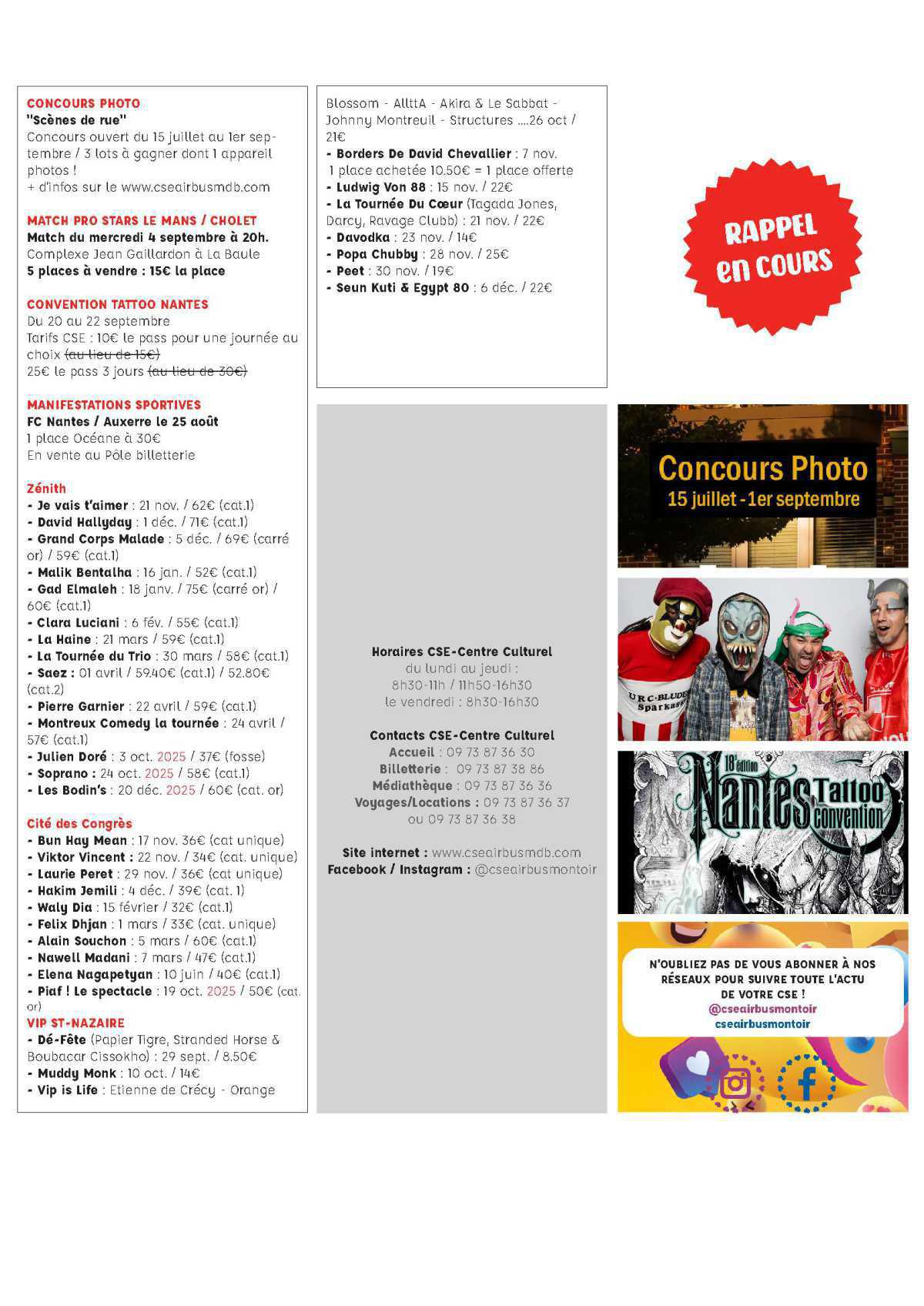 Informations du CSE et de la coopérative semaine 30 Informations du CSE et de la coopérative semaine 30