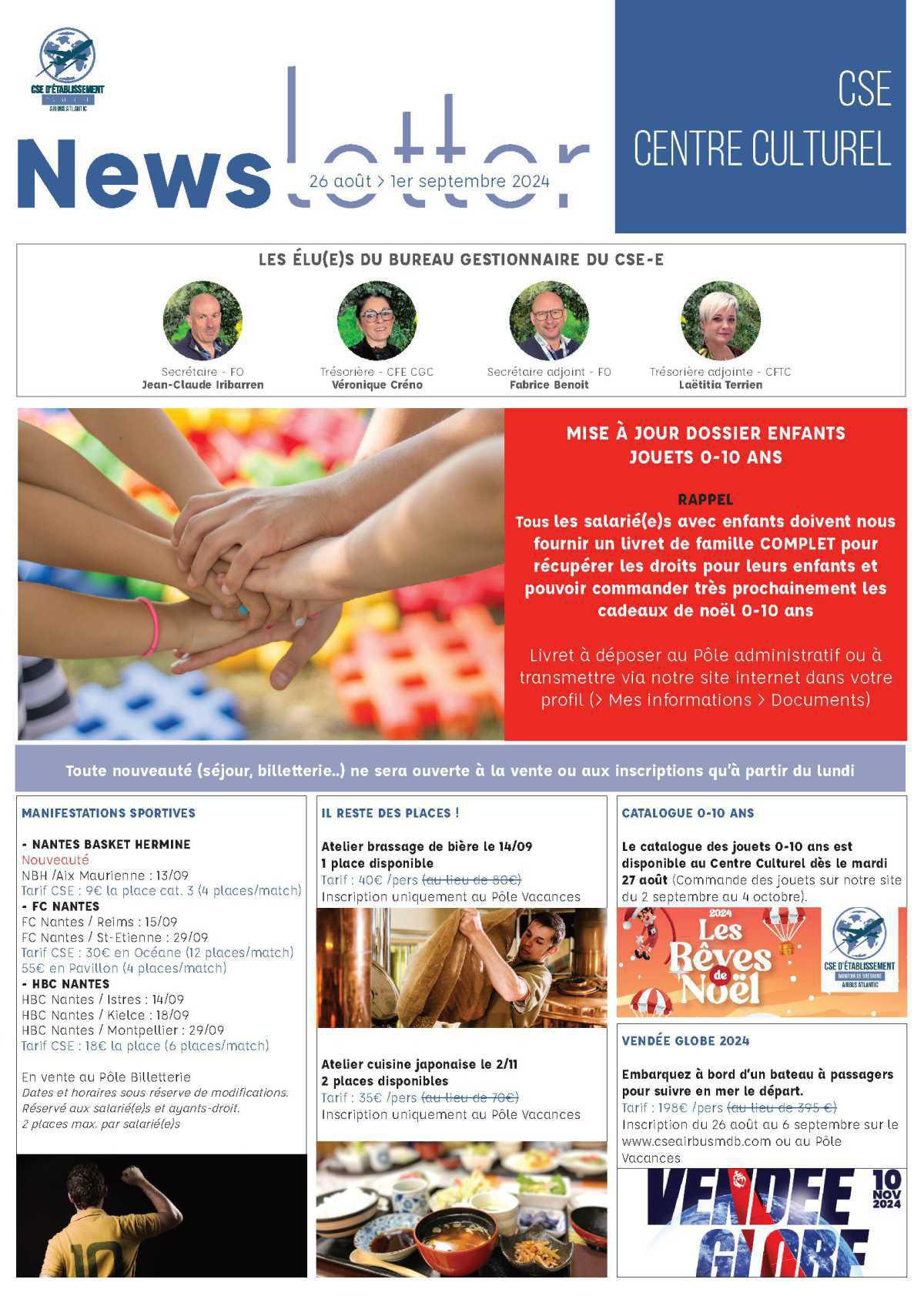 Informations du CSE et de la coopérative semaine 35 Informations du CSE et de la coopérative semaine 35