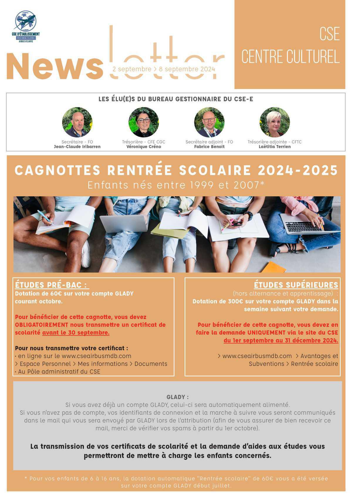 Informations du CSE et de la coopérative semaine 36 Informations du CSE et de la coopérative semaine 36