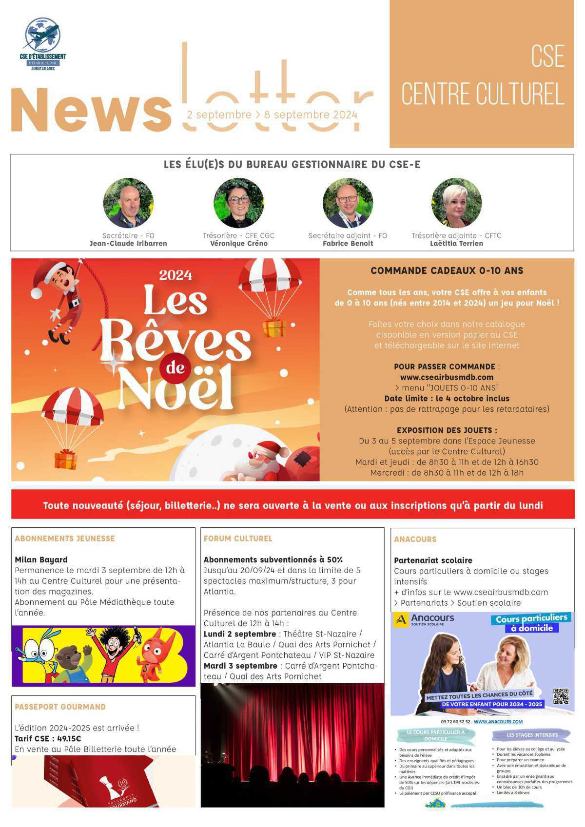 Informations du CSE et de la coopérative semaine 36 Informations du CSE et de la coopérative semaine 36