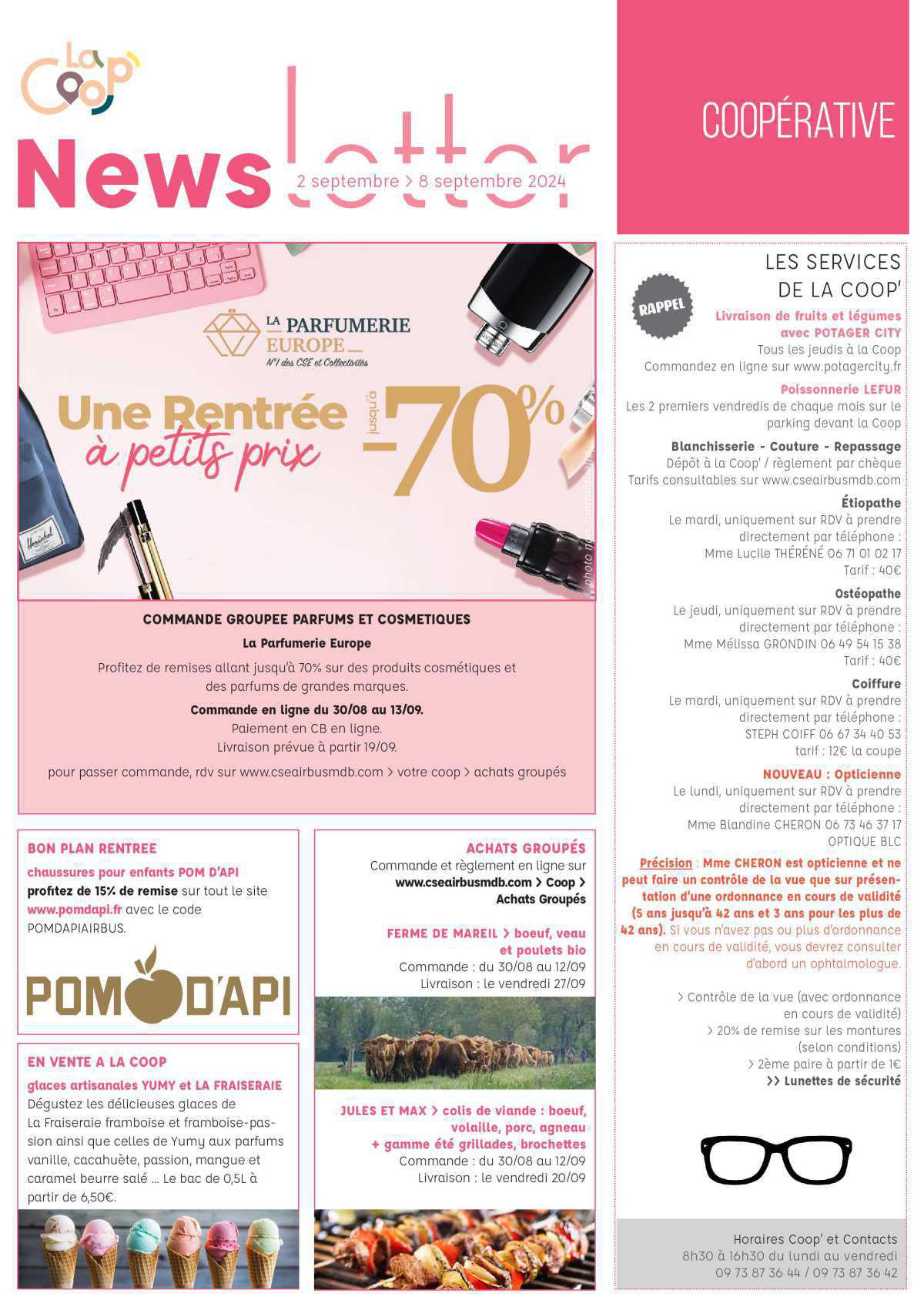 Informations du CSE et de la coopérative semaine 36 Informations du CSE et de la coopérative semaine 36