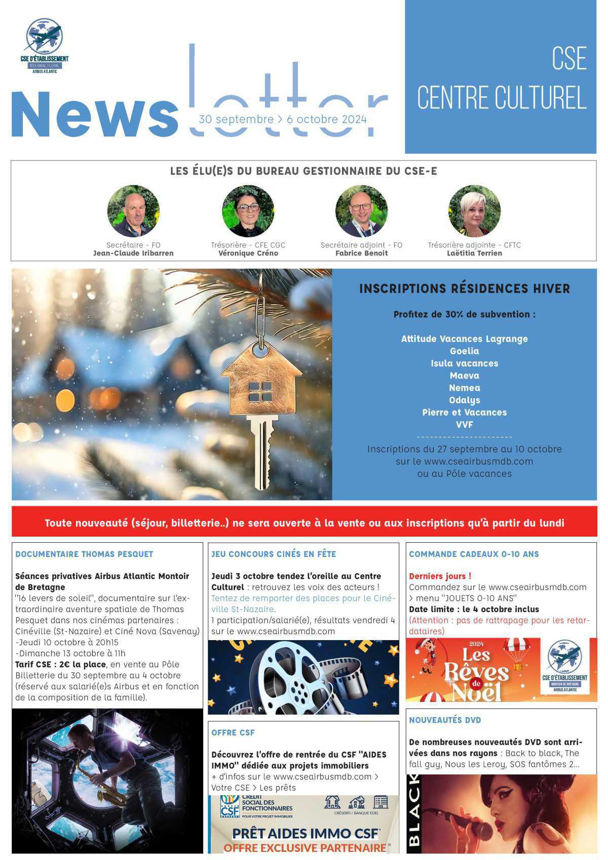 Informations du CSE et de la coopérative semaine 40 Informations du CSE et de la coopérative semaine 40