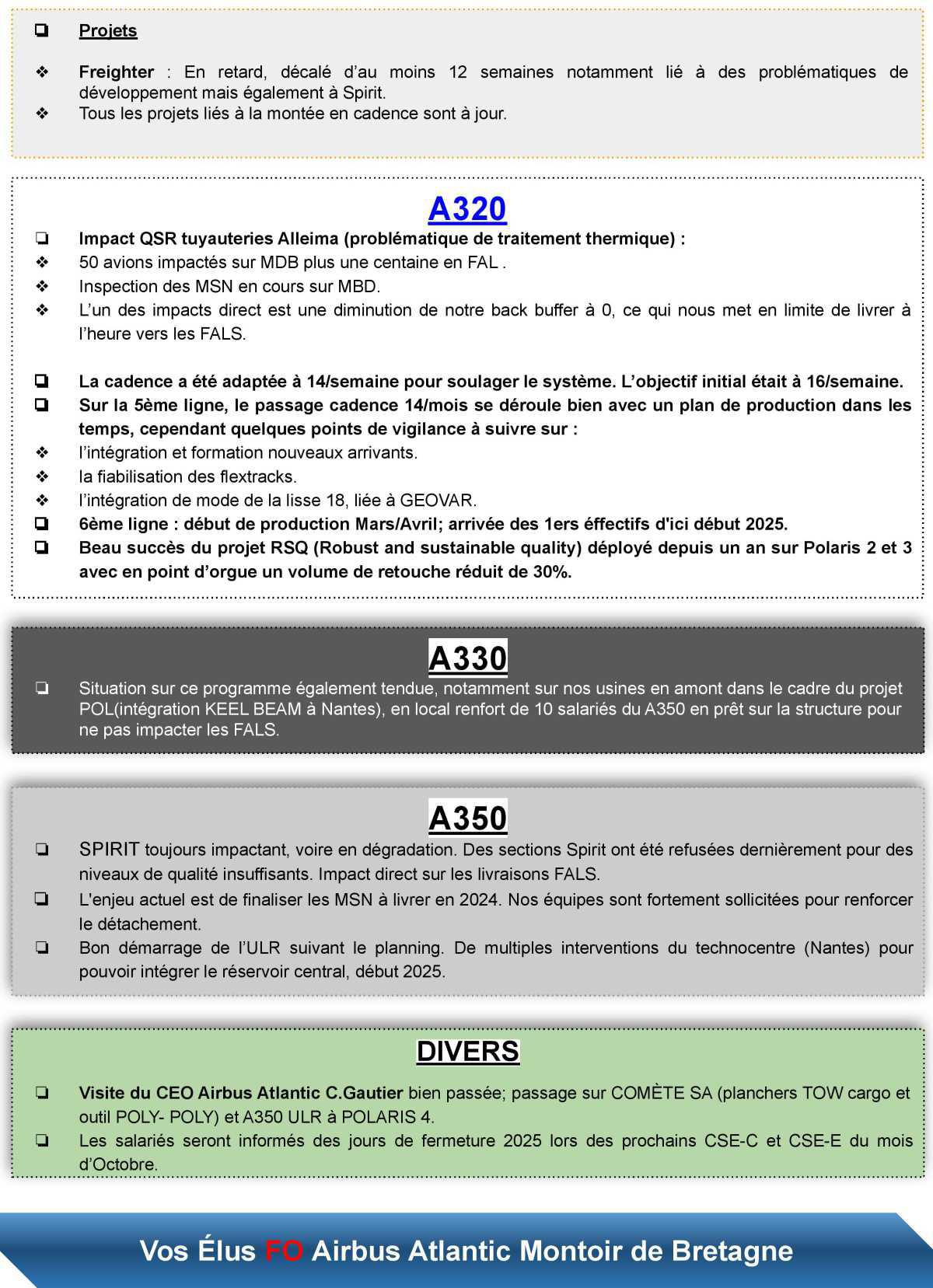 Compte rendu FO du CSE-E du 26 septembre 2024