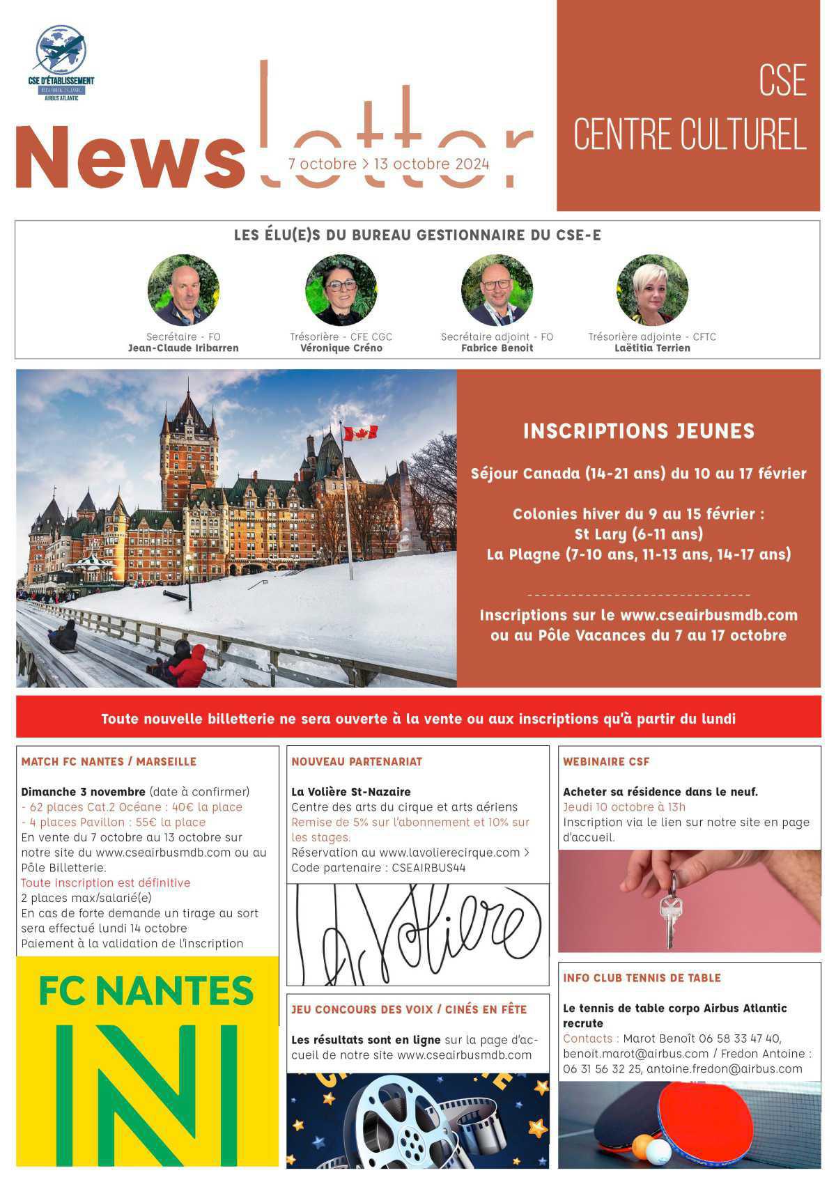 Informations du CSE et de la coopérative semaine 41 Informations du CSE et de la coopérative semaine 41