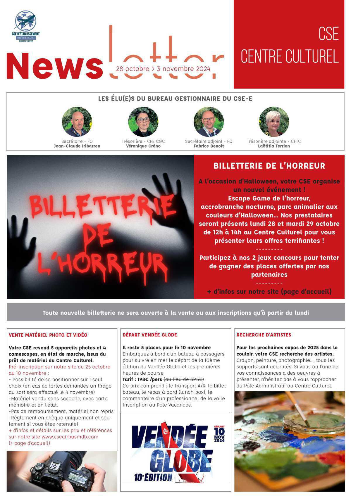 Informations du CSE et de la coopérative semaine 44 Informations du CSE et de la coopérative semaine 44