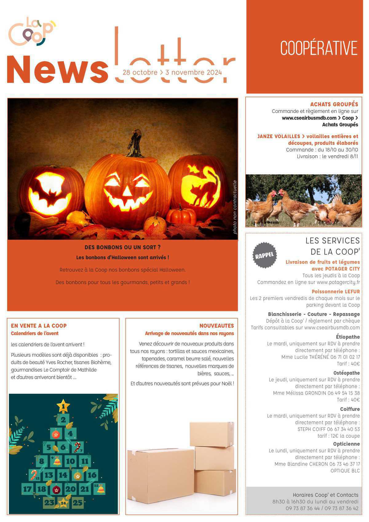 Informations du CSE et de la coopérative semaine 44 Informations du CSE et de la coopérative semaine 44