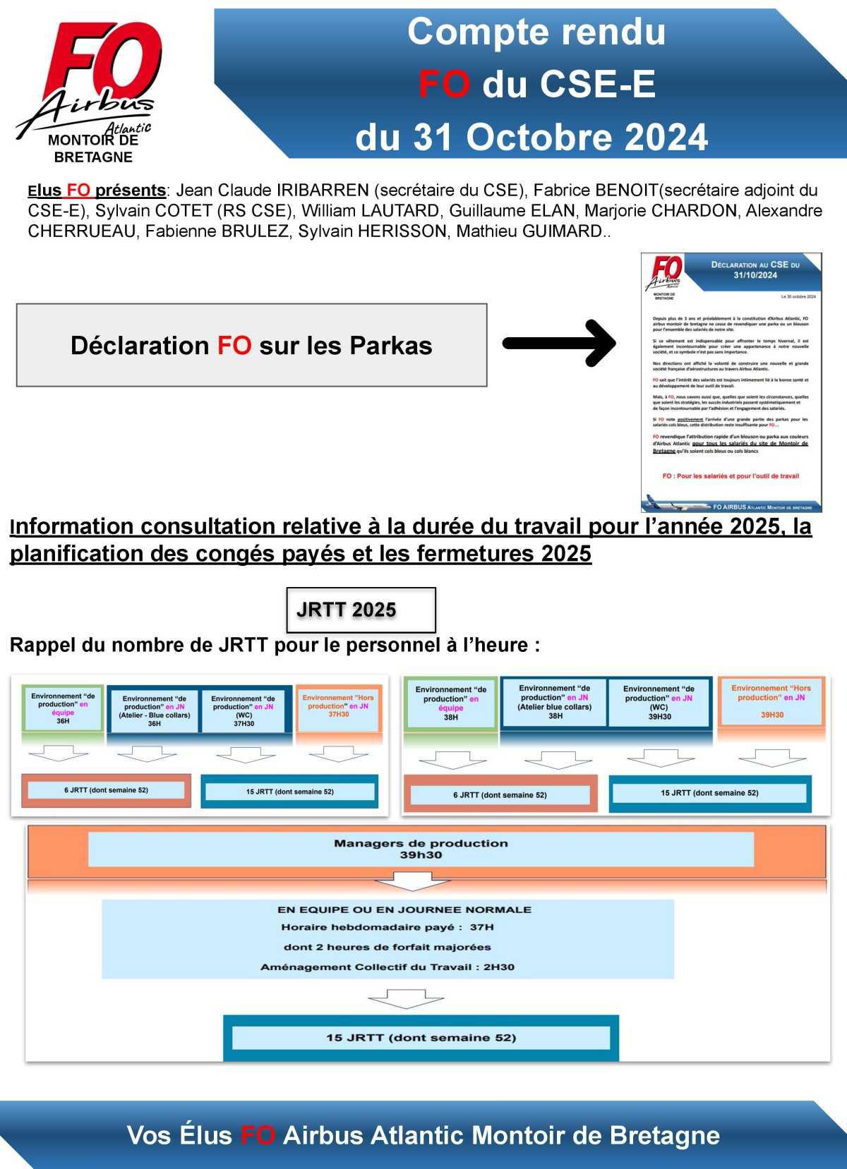 Compte rendu FO du CSE du 31 Octobre 2024