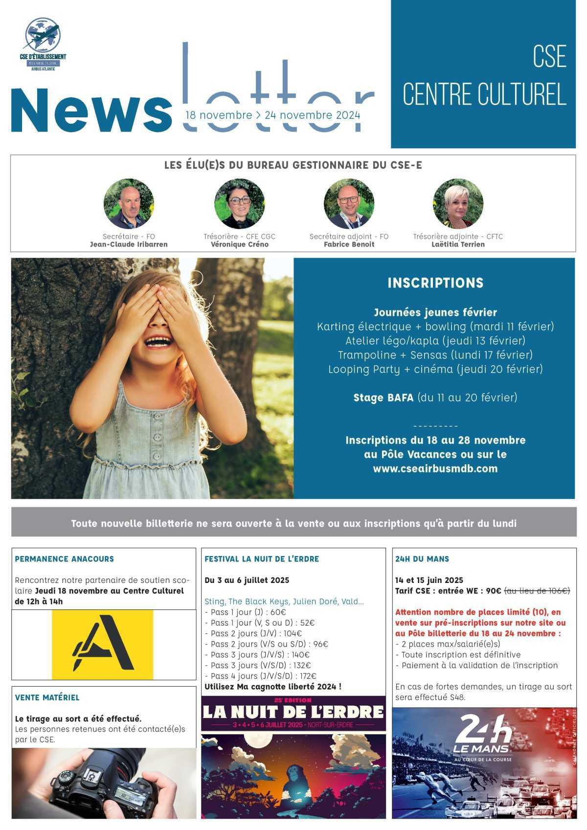 Informations du CSE et de la coopérative semaine 47 Informations du CSE et de la coopérative semaine 47