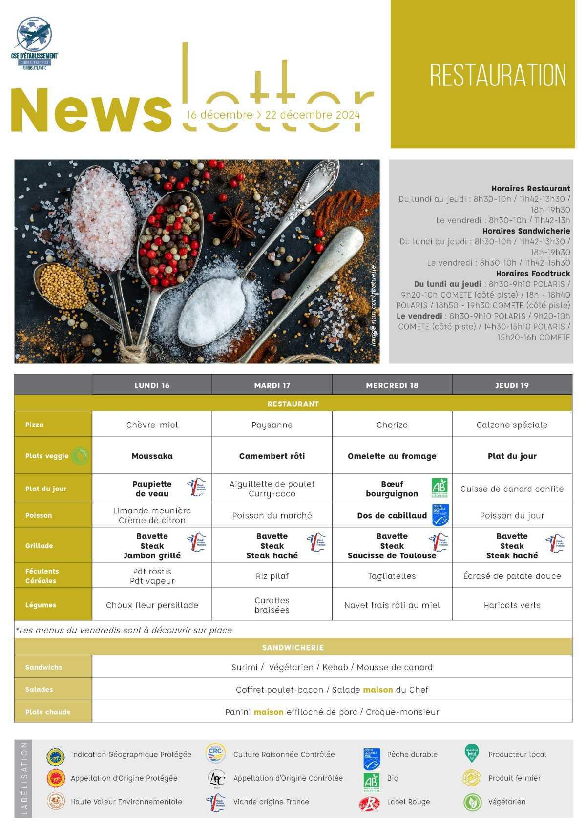 Informations du CSE et de la coopérative semaine 51 Informations du CSE et de la coopérative semaine 51