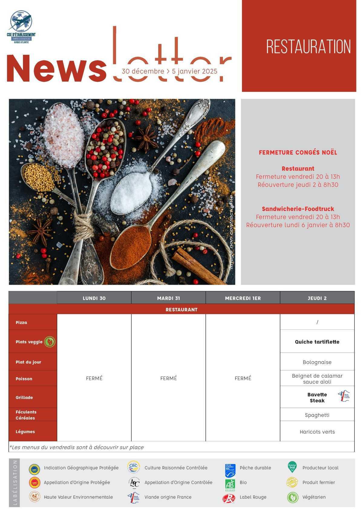 Informations du CSE et de la coopérative semaine 52 Informations du CSE et de la coopérative semaine 52