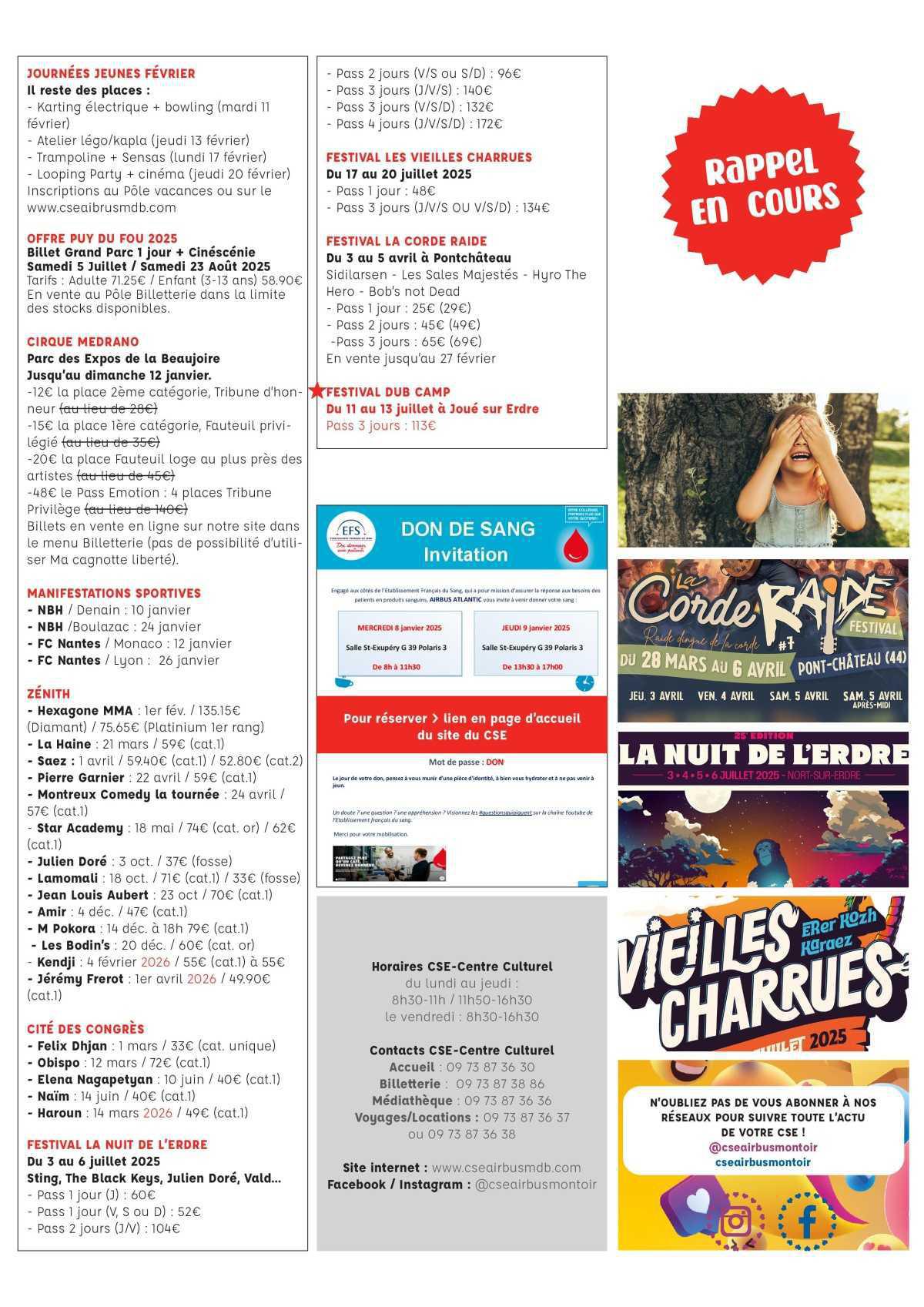 Informations du CSE et de la coopérative semaine 52 Informations du CSE et de la coopérative semaine 52