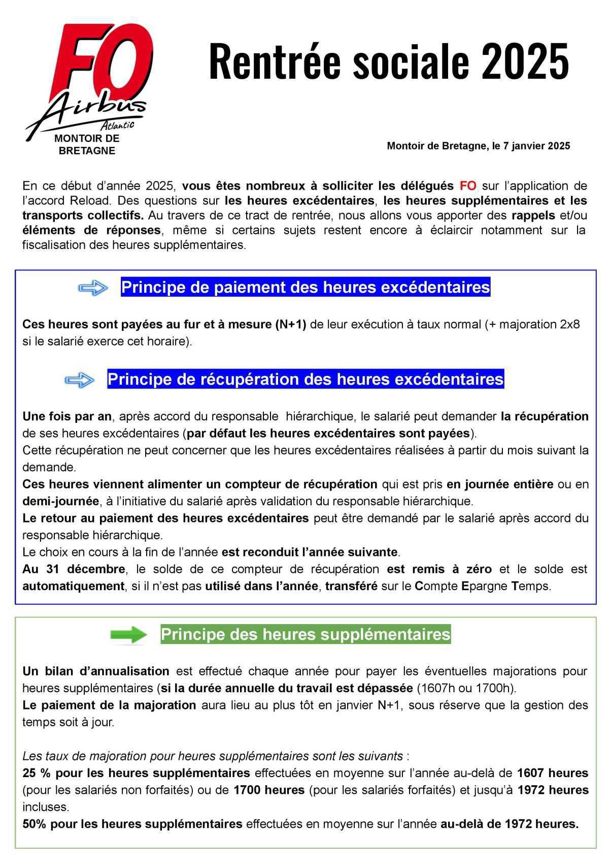 Rentrée sociale 2025 : heures excédentaires, transport collectif...