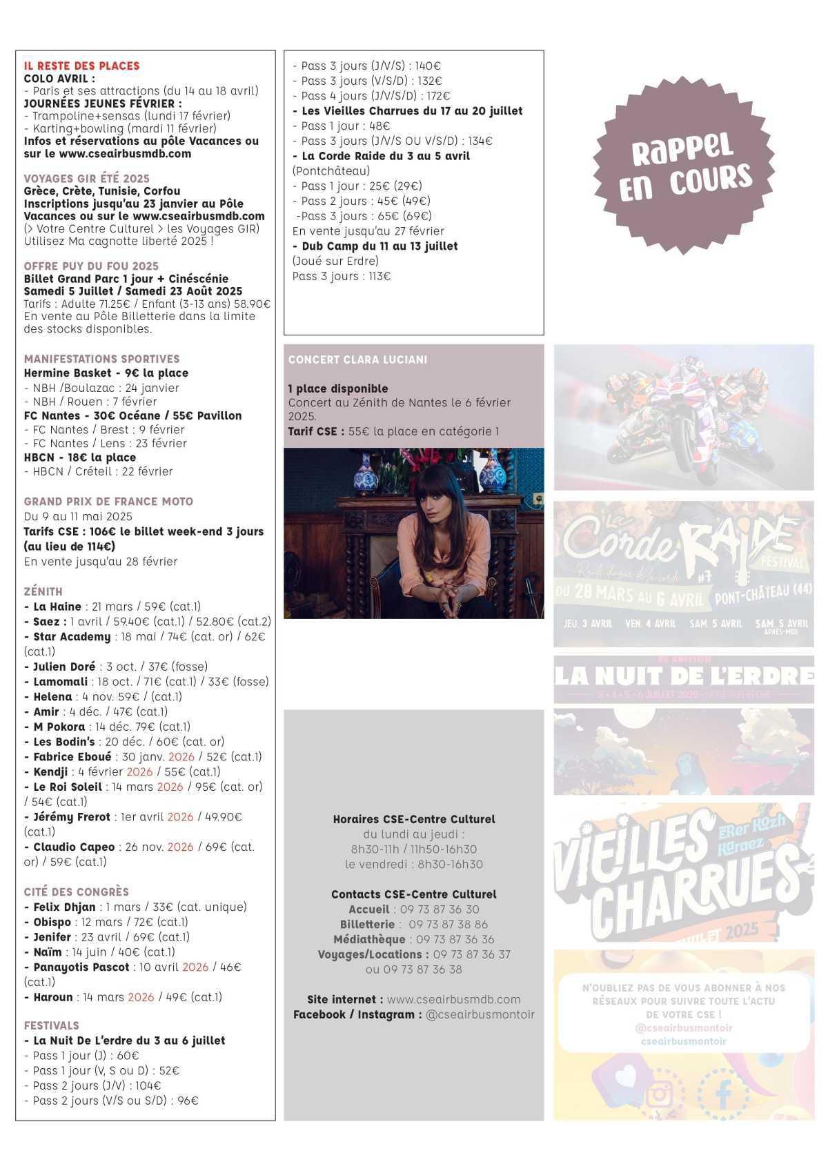 Informations du CSE et de la coopérative semaine 4 Informations du CSE et de la coopérative semaine 4