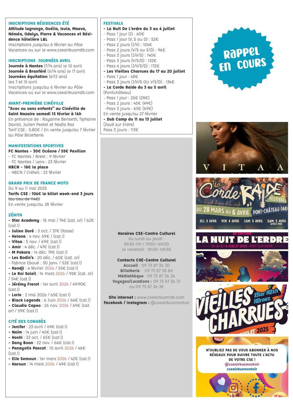 Informations du CSE et de la coopérative semaine 6 Informations du CSE et de la coopérative semaine 6