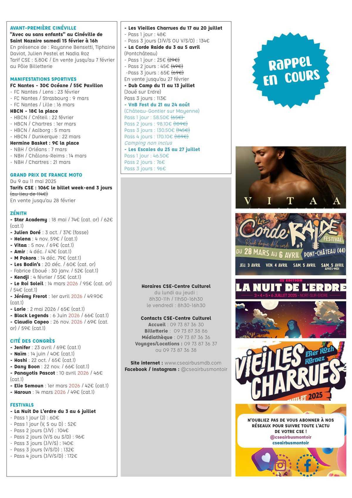 Informations du CSE et de la coopérative semaine 7 Informations du CSE et de la coopérative semaine 7