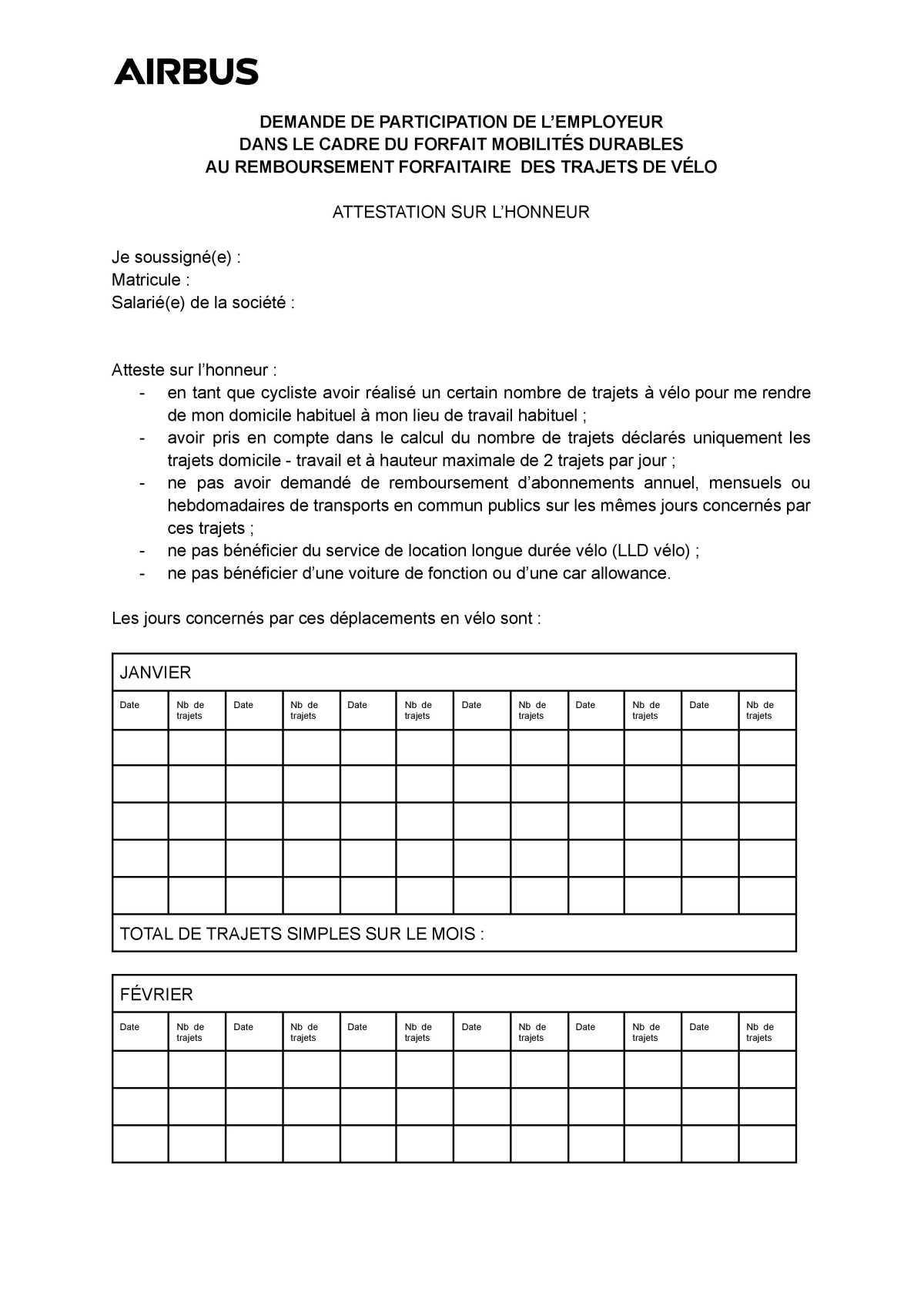 Attestation sur l'honneur venu à vélo Attestation sur l'honneur venu à vélo