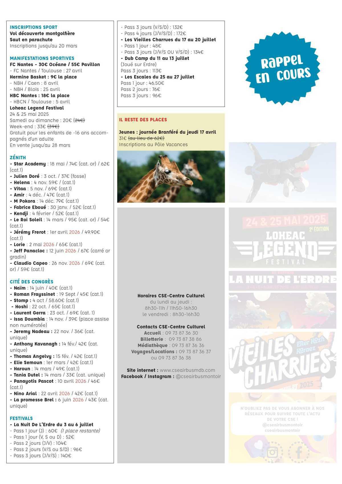 Informations du CSE et de la coopérative semaine 12 Informations du CSE et de la coopérative semaine 12