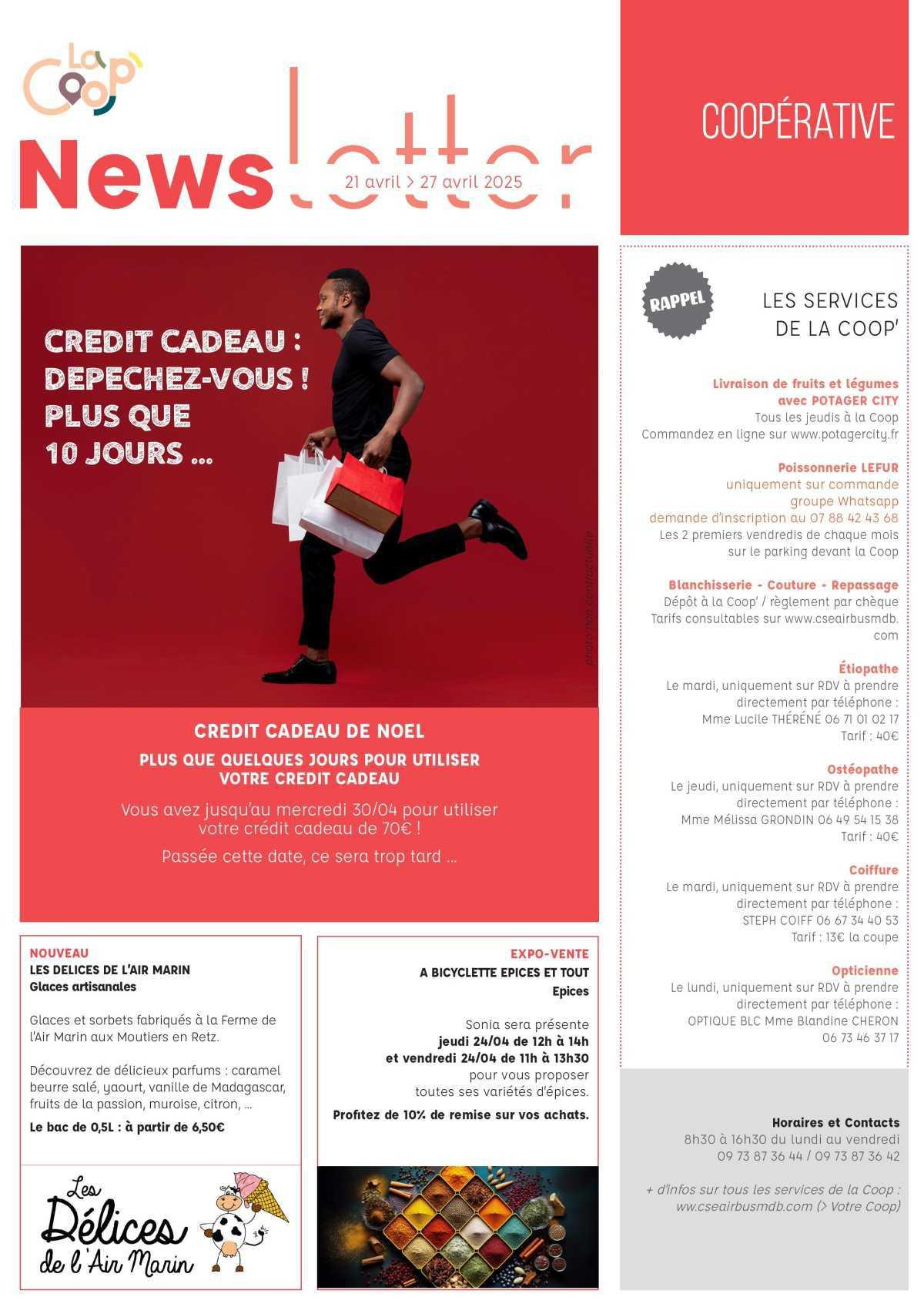 Informations du CSE et de la coopérative semaine 17 Informations du CSE et de la coopérative semaine 17