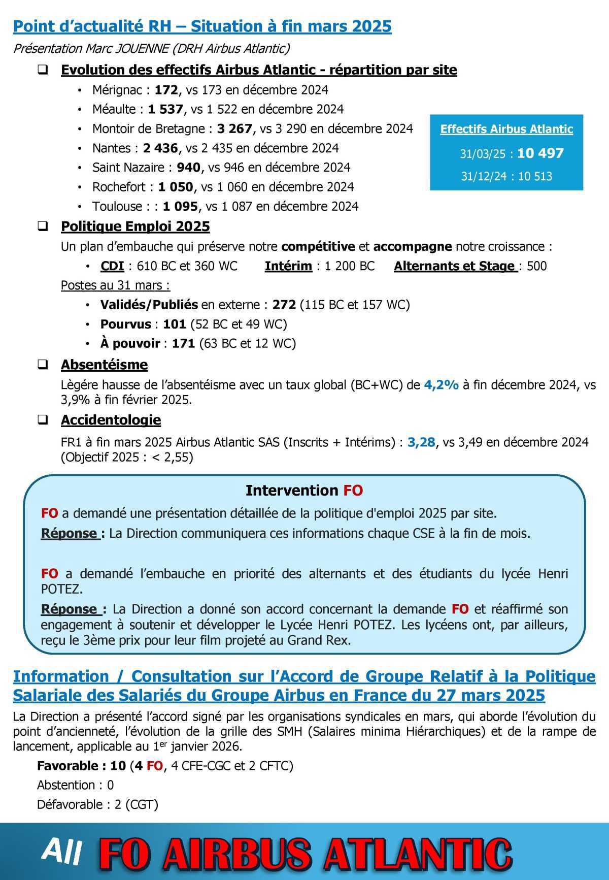 Compte rendu partiel du CSE-C du 10 avril 2025