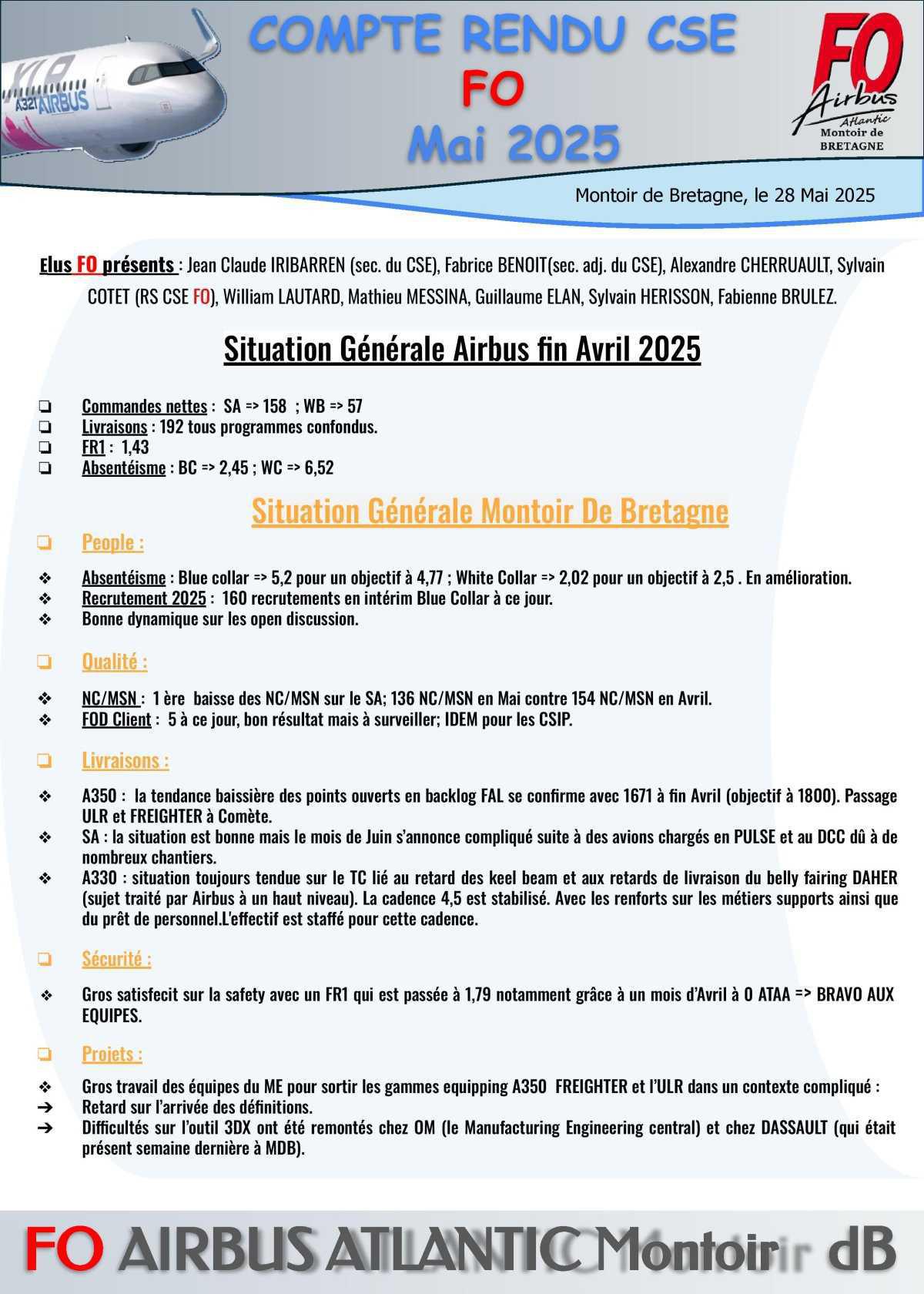 Compte-rendu FO du CSE-E du 28 mai 2025