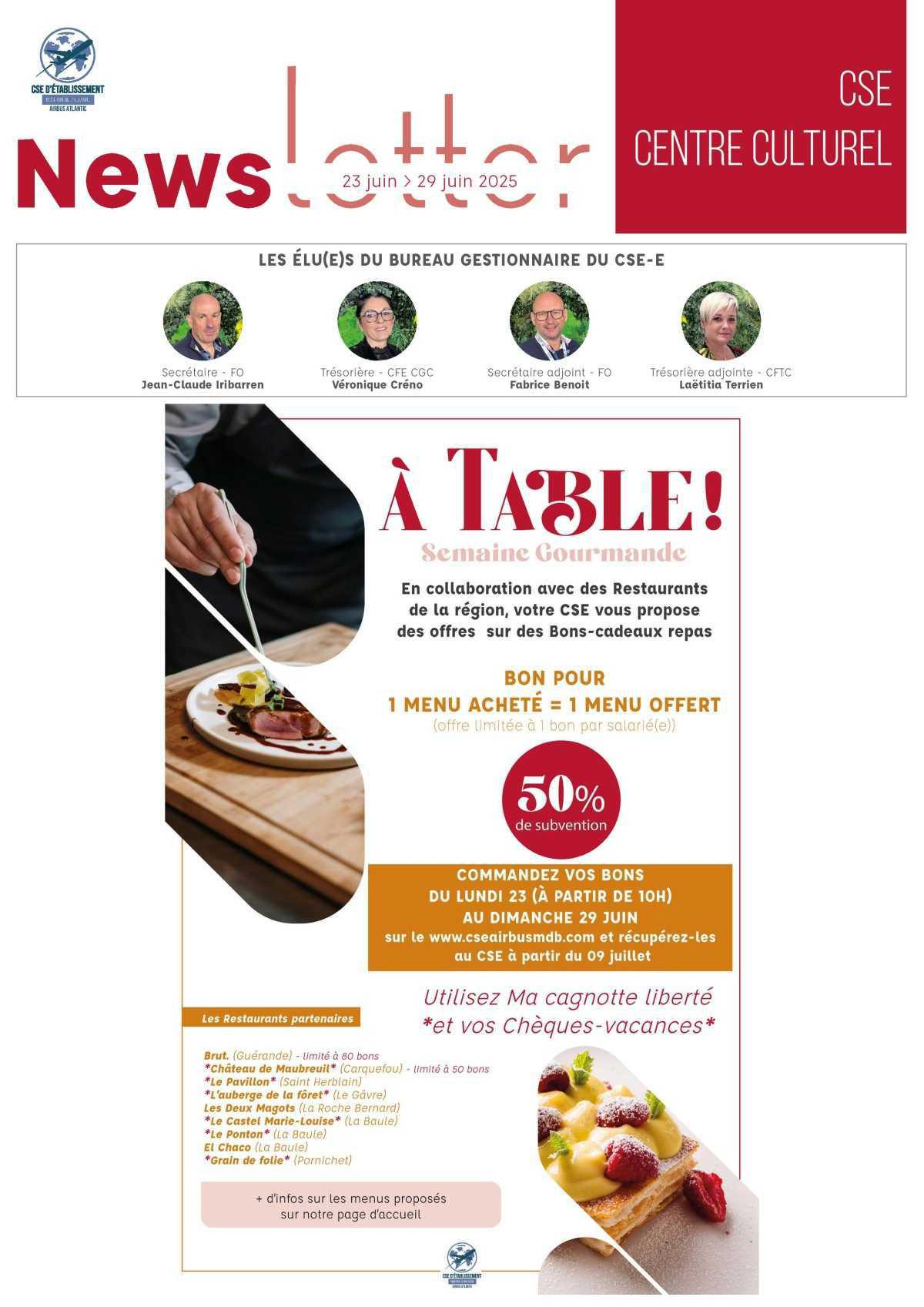 Informations du CSE et de la coopérative semaine 26 Informations du CSE et de la coopérative semaine 26