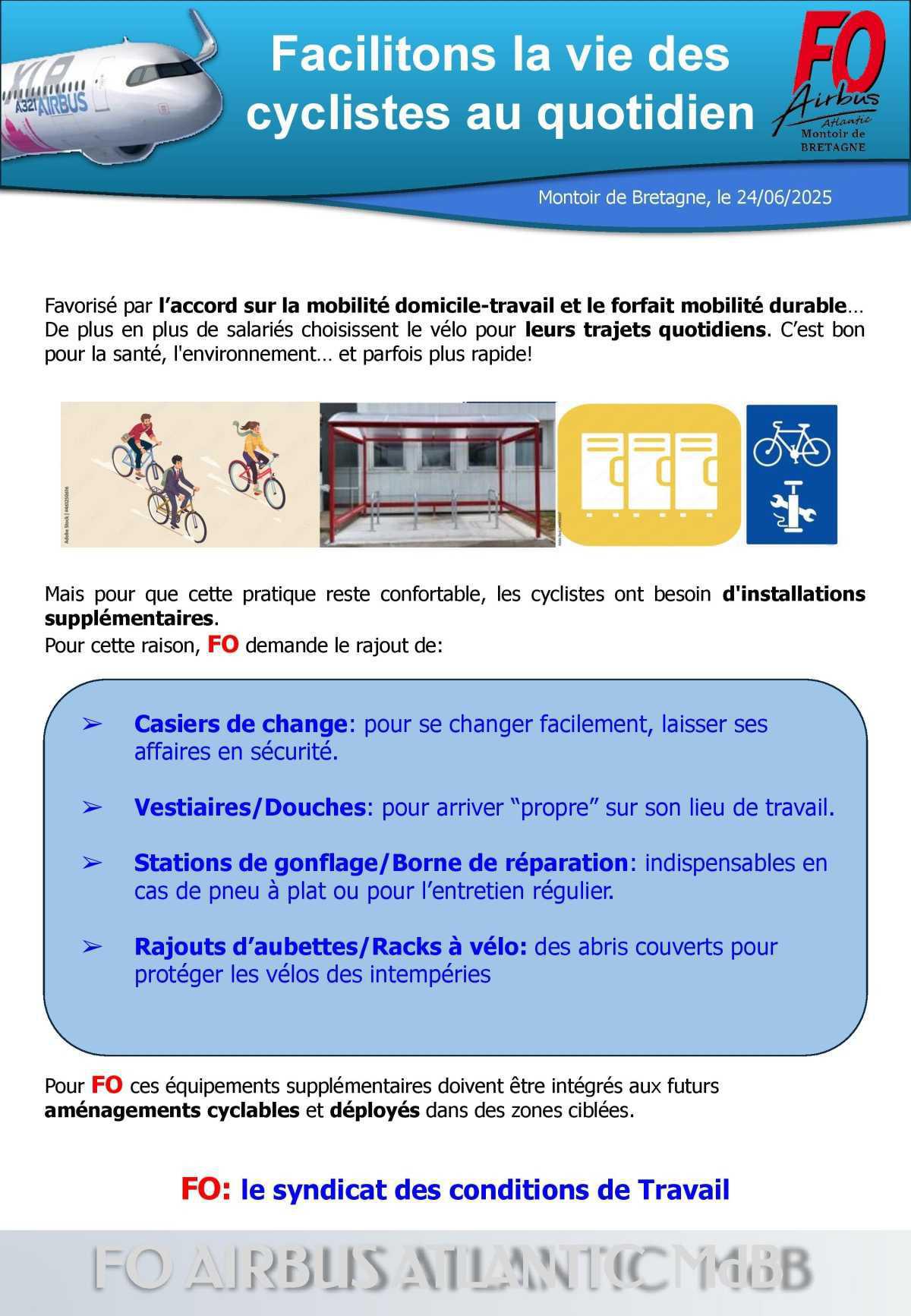 Facilitons la vie des cyclistes au quotidien 