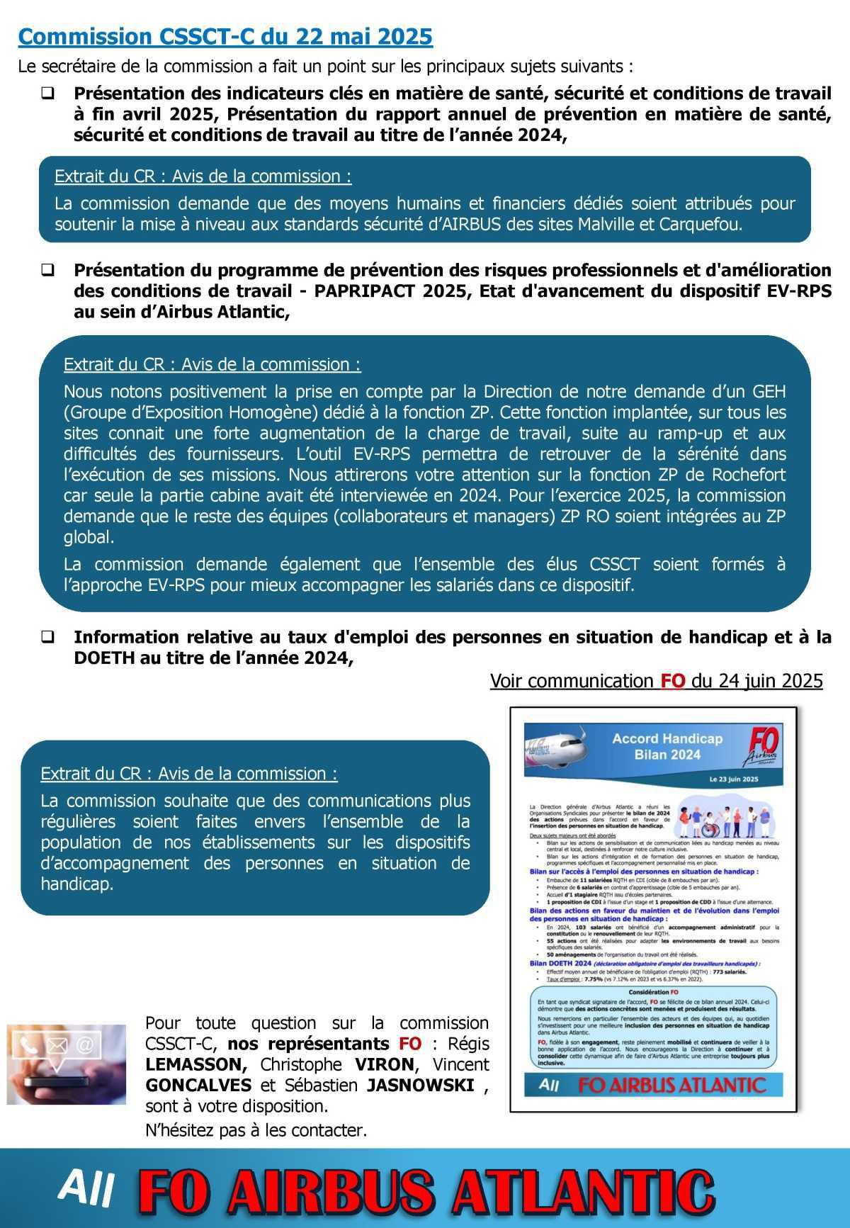Compte rendu partiel du CSE-C du 26 juin 2025