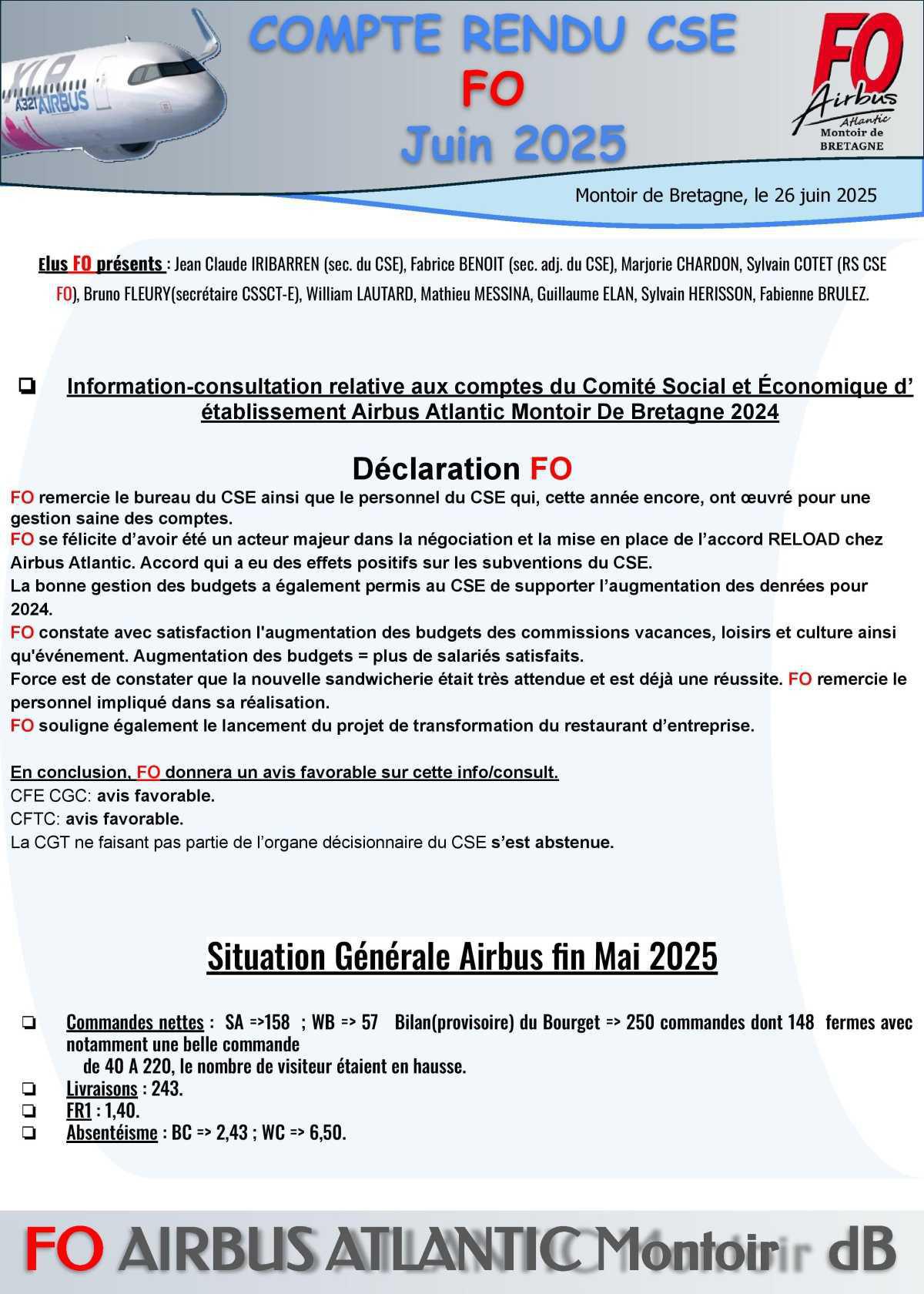 Compte-rendu FO du CSE-E du 26 juin 2025