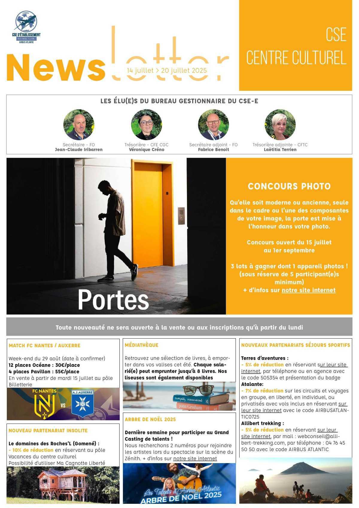 Informations du CSE et de la coopérative semaine 29