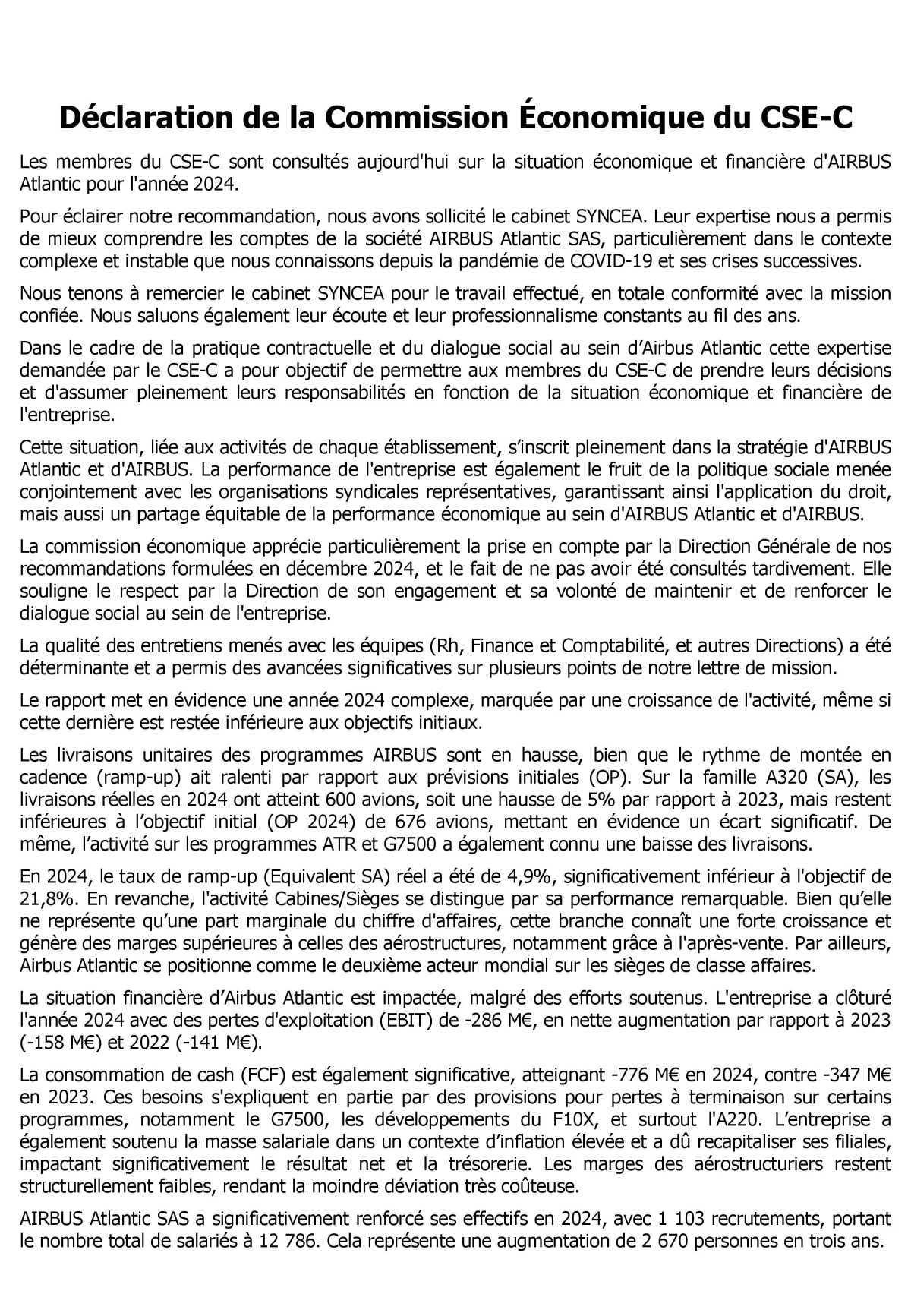 Compte Rendu Partiel du CSE-C Extra du 21/07/25