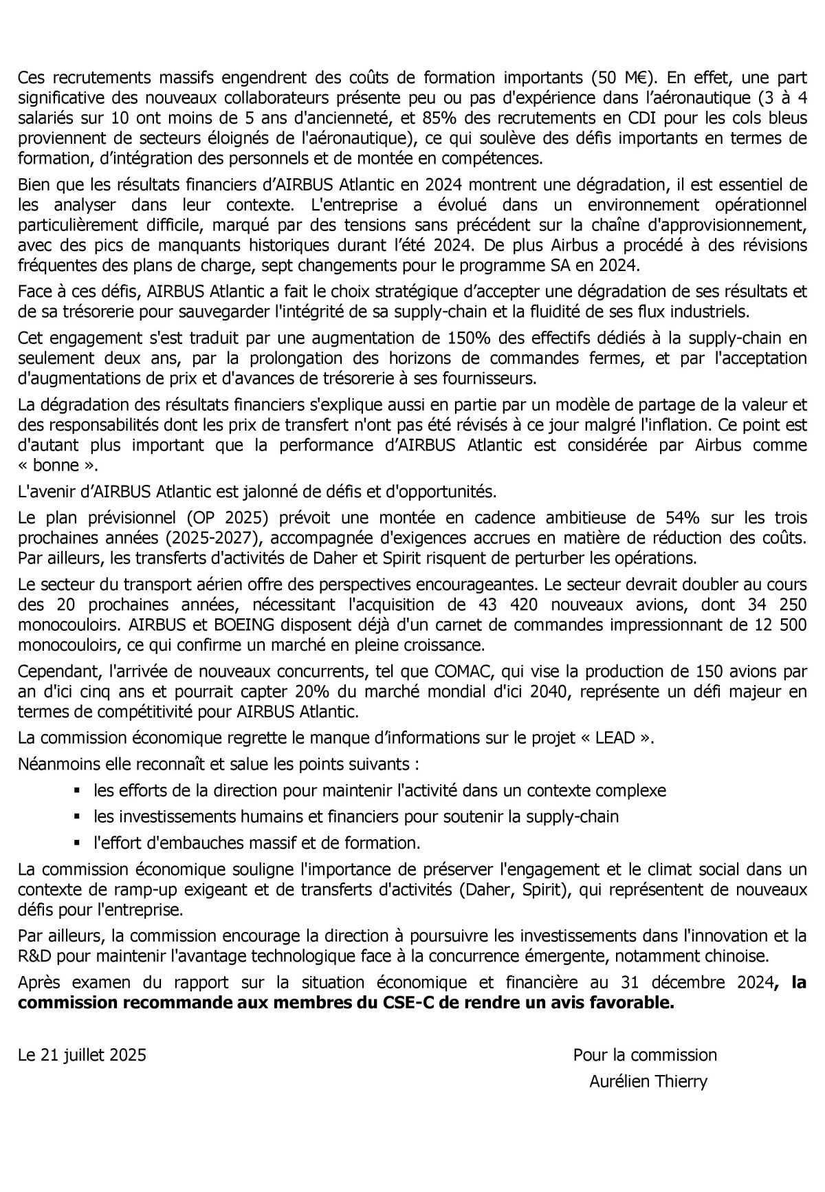 Compte Rendu Partiel du CSE-C Extra du 21/07/25