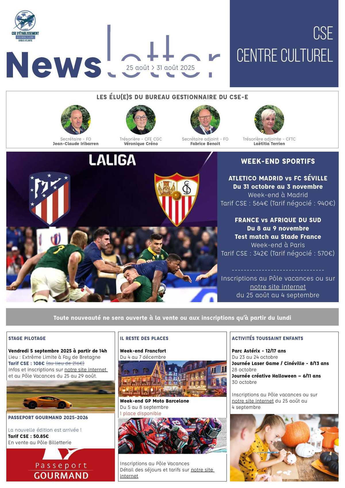 Informations du CSE et de la coopérative semaine 35 Informations du CSE et de la coopérative semaine 35