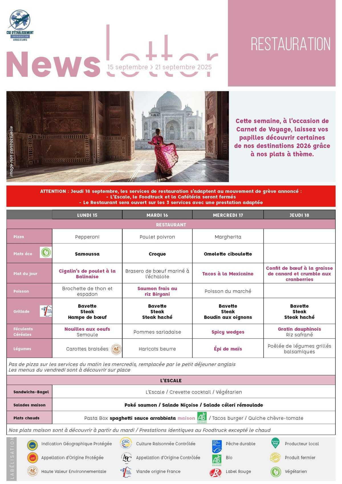 Informations du CSE et de la coopérative semaine 38 Informations du CSE et de la coopérative semaine 38