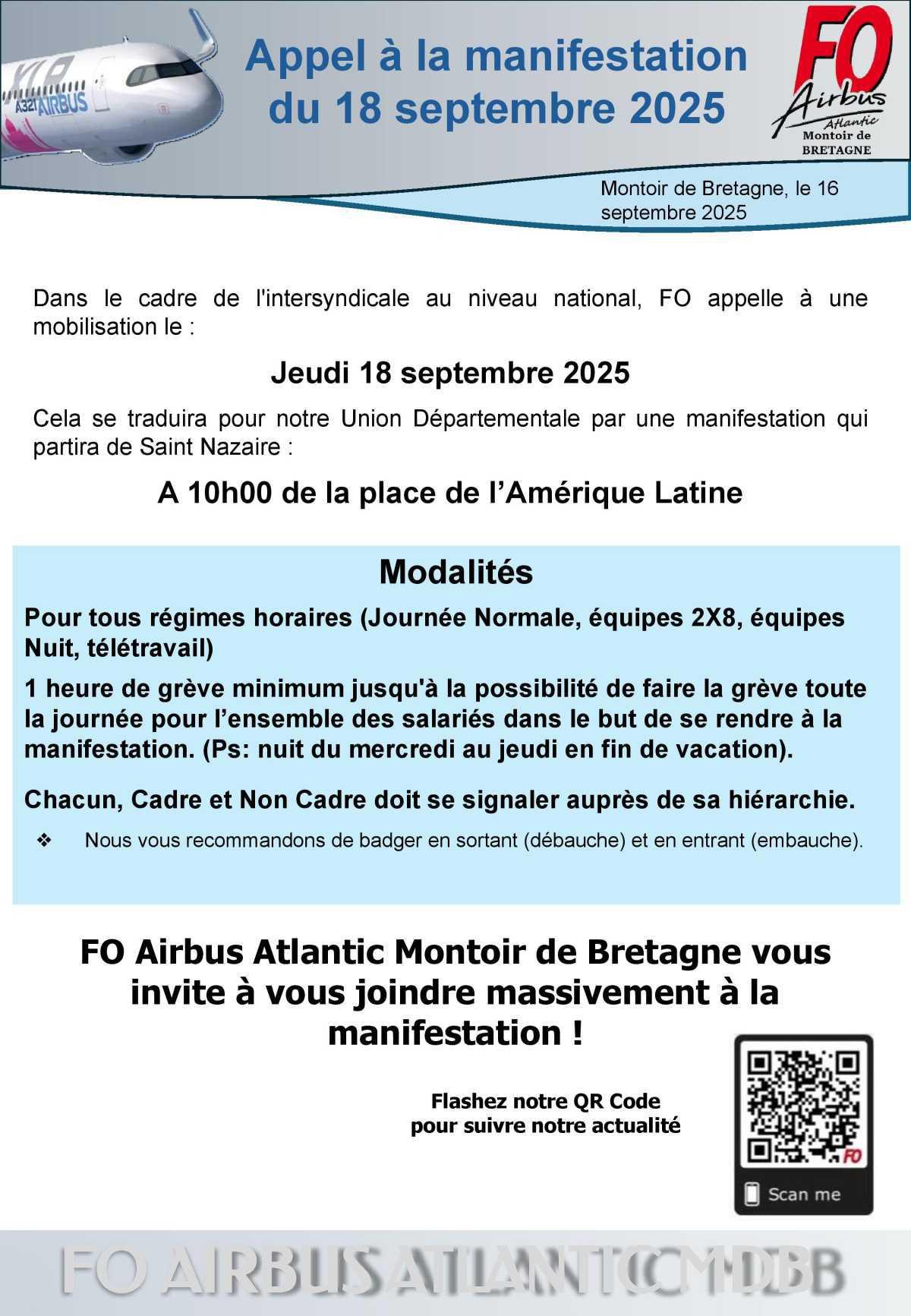 Modalités pour le mouvement du 18 septembre 2025
