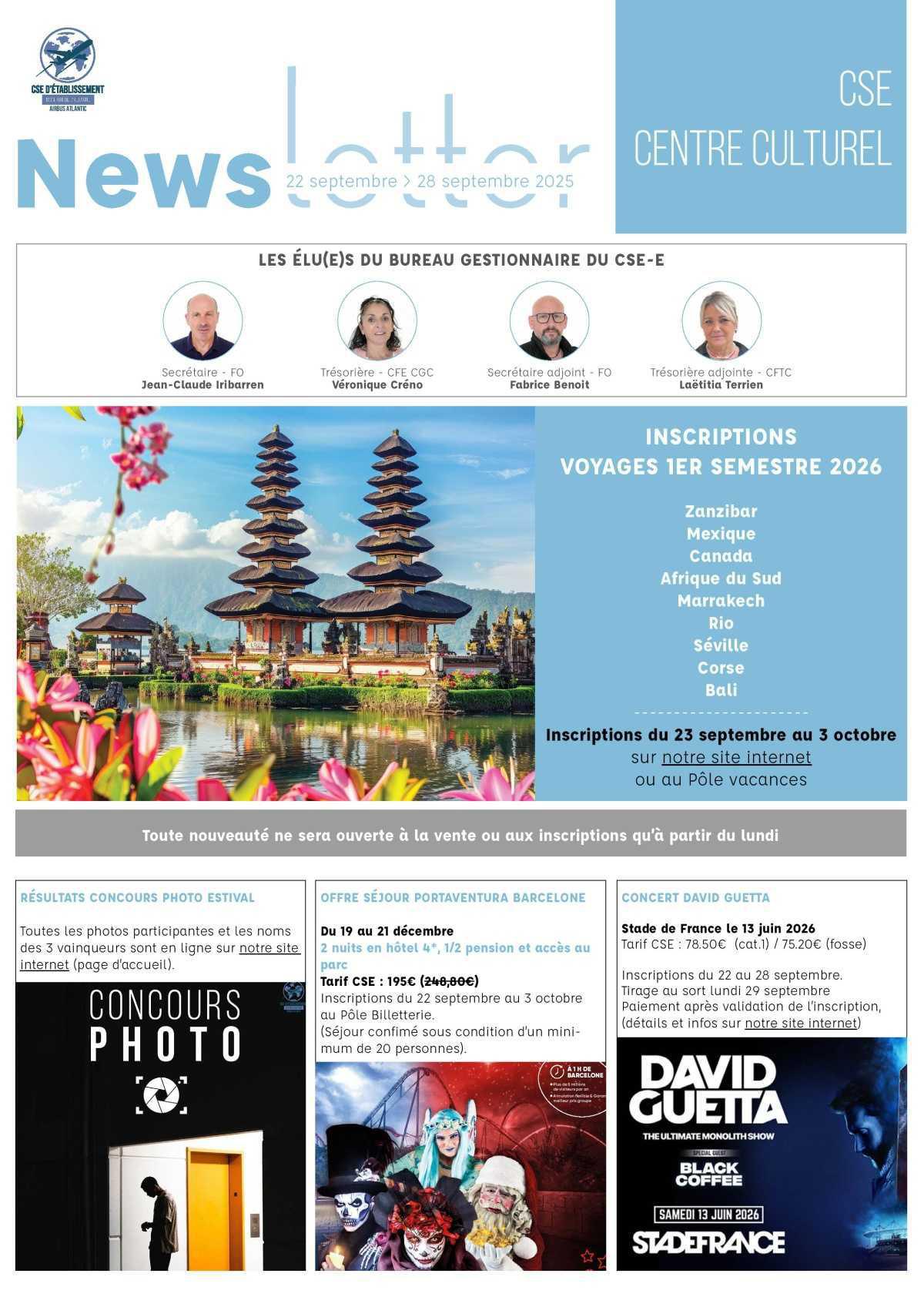 Informations du CSE et de la coopérative semaine 39 Informations du CSE et de la coopérative semaine 39