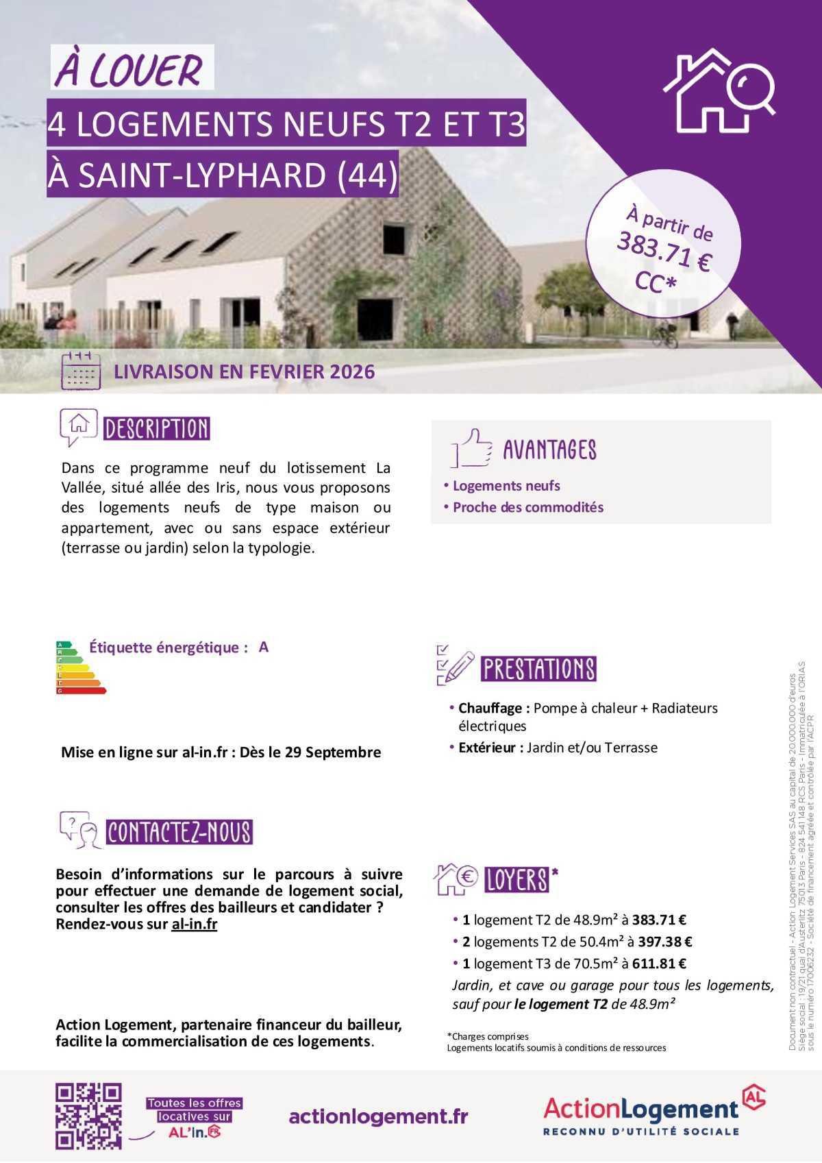 Communication FO => Action logement : offre location appartement et maison (St Nazaire/ St Lyphard)