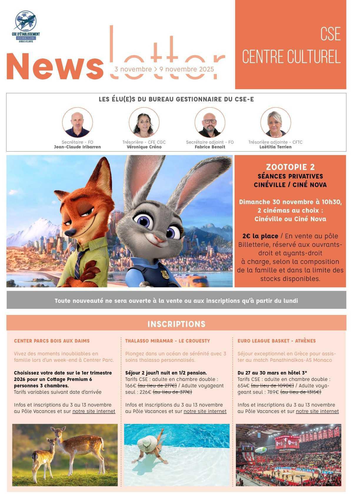 Informations du CSE et de la coopérative semaine 45 Informations du CSE et de la coopérative semaine 45